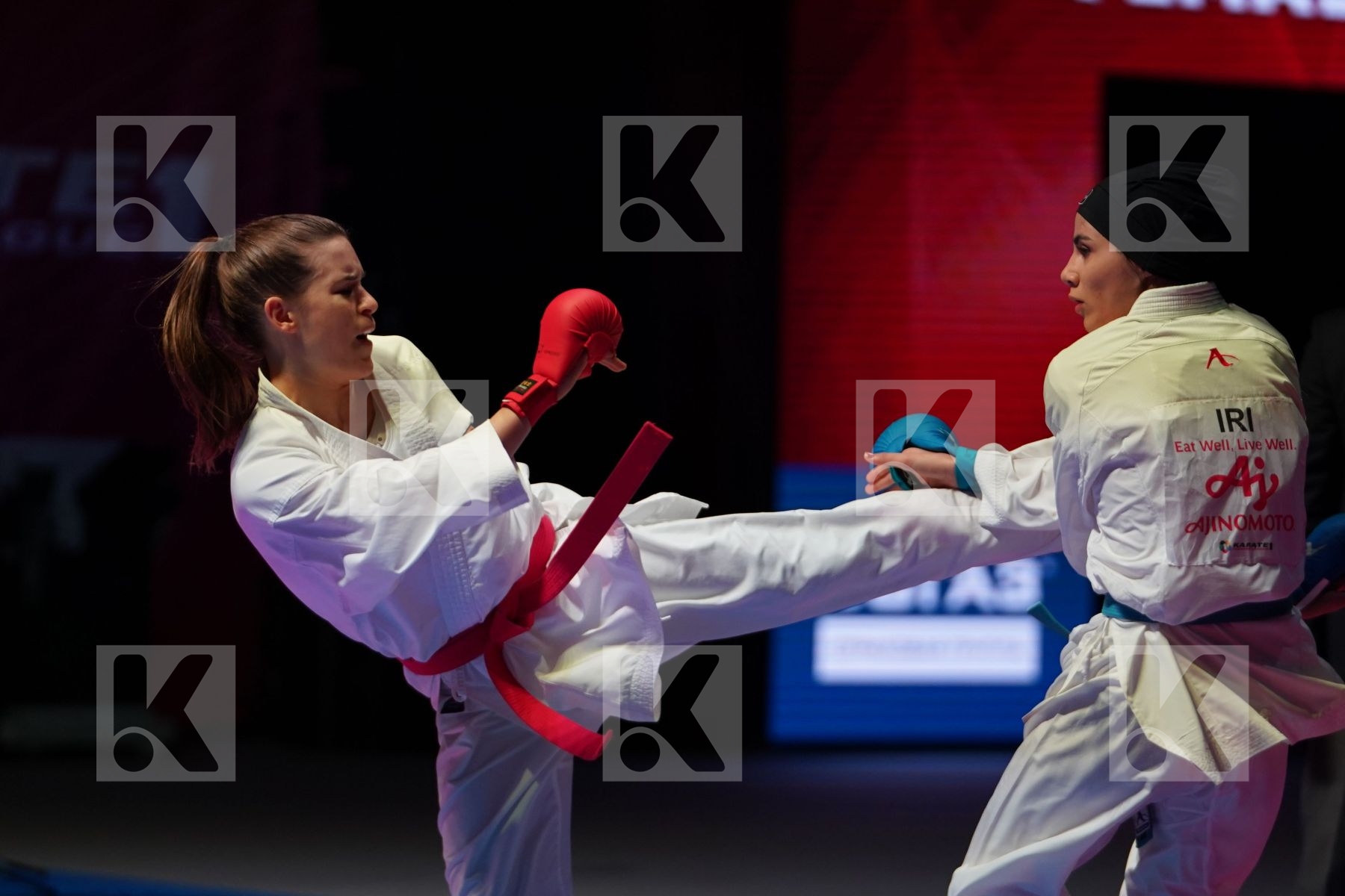 HUBRICH SHARA (GERMANY) vs BAHMANYAR SARA (IRAN) in Senior Kumite -50 Kg - Gold bout