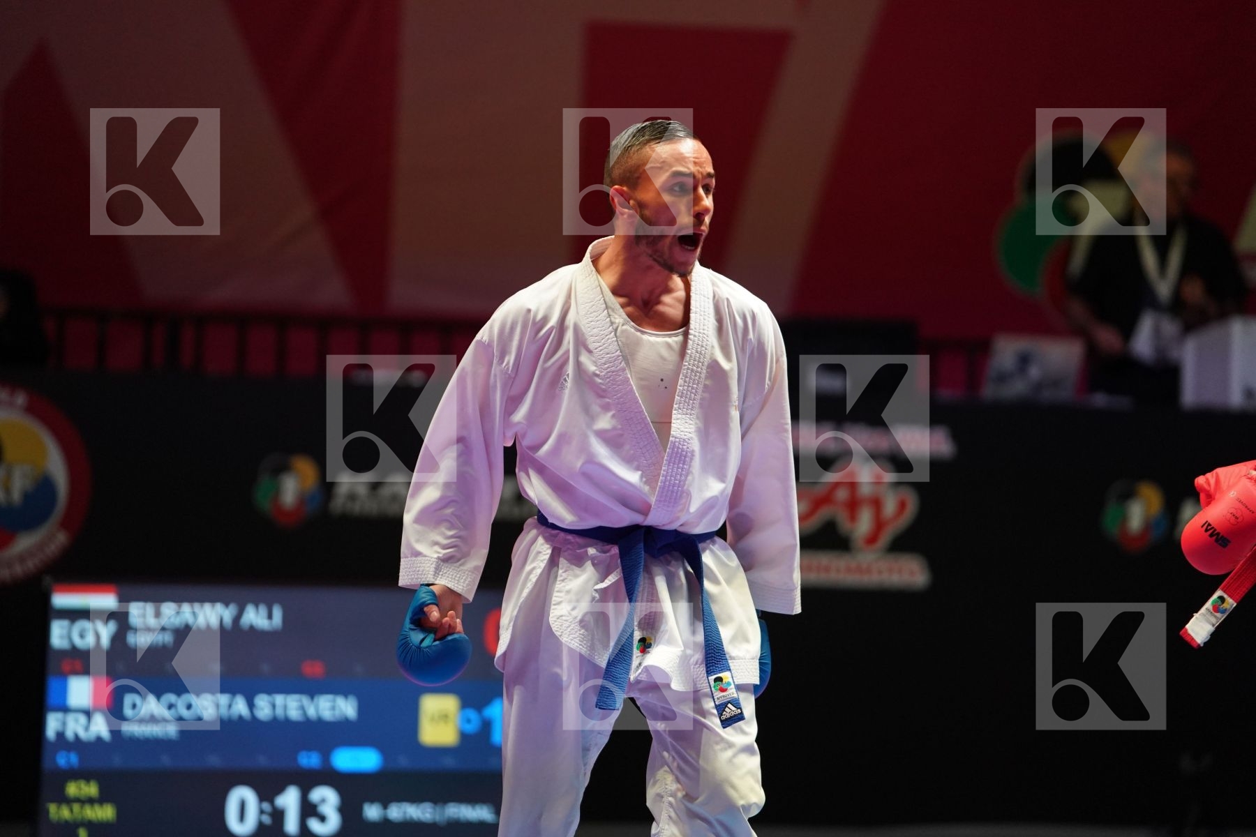 ELSAWY ALI (EGYPT) vs DACOSTA STEVEN (FRANCE) in Senior Kumite -67 Kg - Gold bout