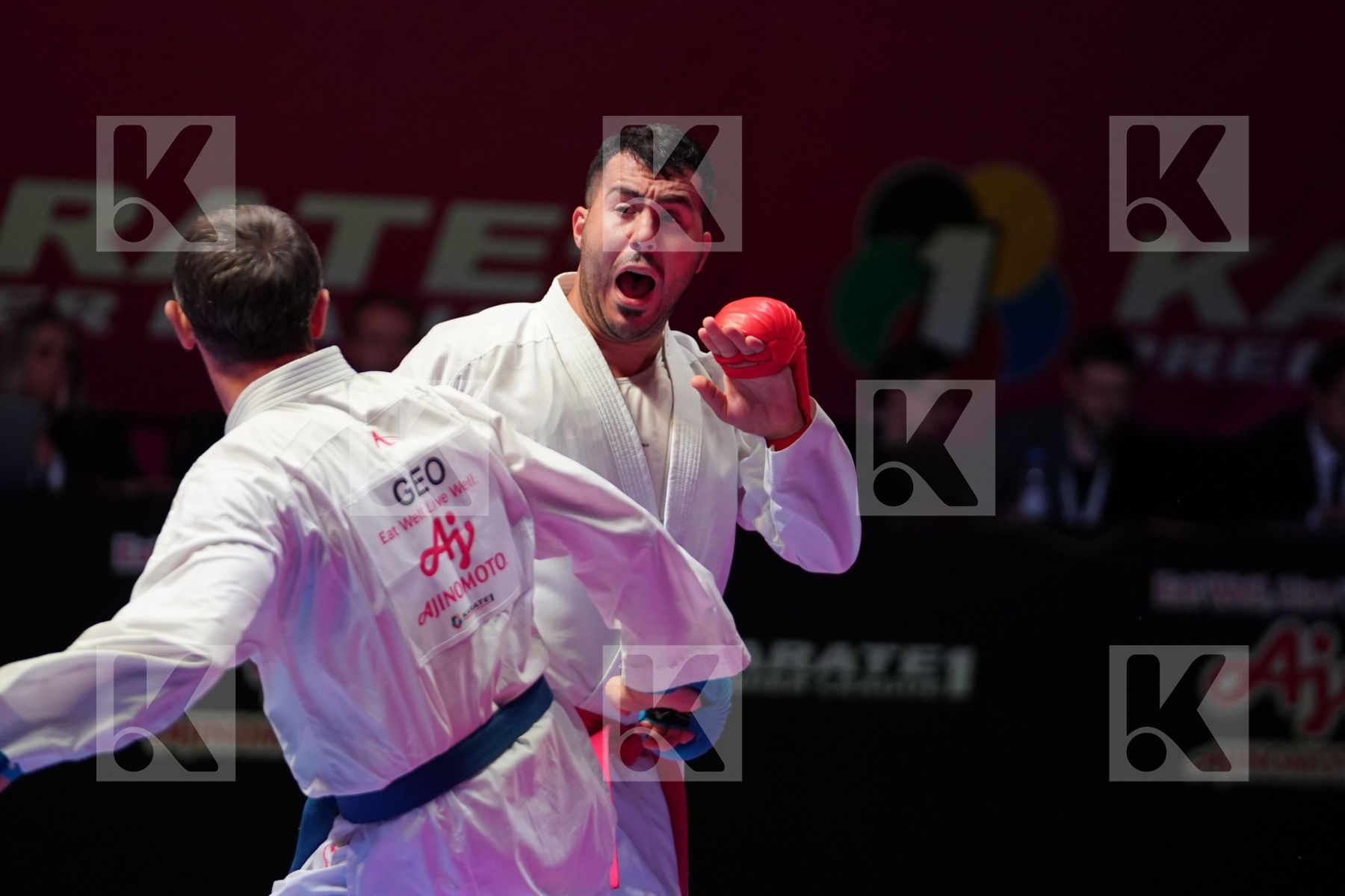 GANJZADEH SAJAD (IRAN) vs ARKANIA GOGITA (GEORGIA) in Senior Kumite 84+ Kg - Gold bout