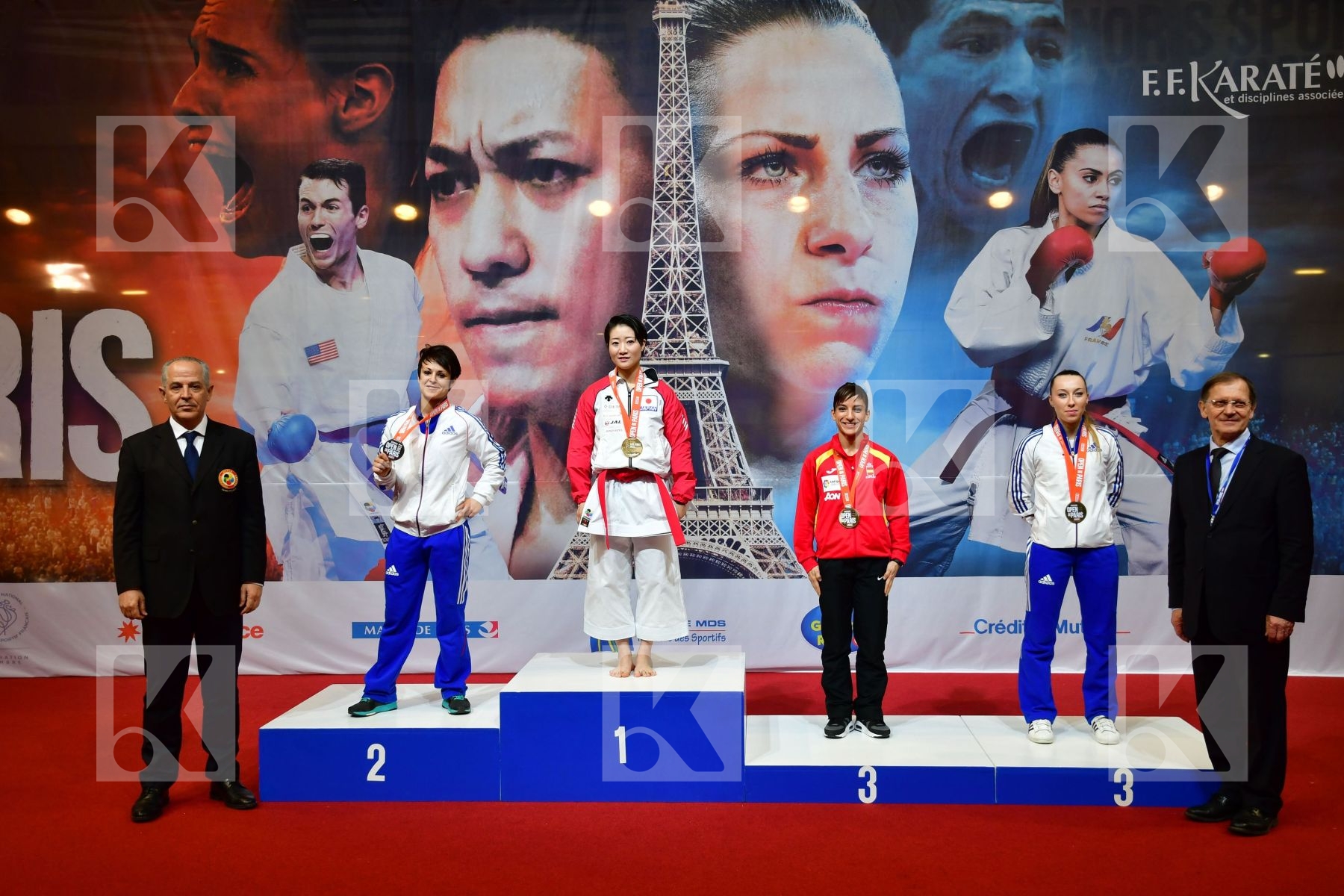 Female Kata Feracci Alexandra France Japan Ono Hikaru podium San