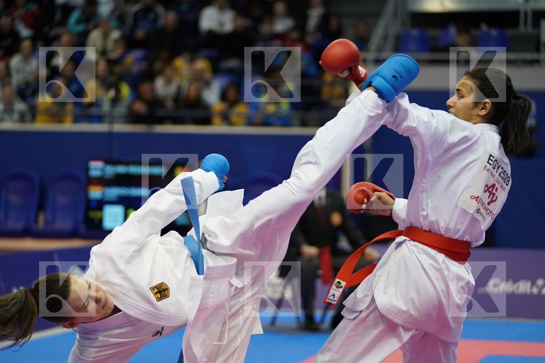 SALAMA REEM AHMED (EGYPT) vs HUBRICH SHARA (GERMANY) in Senior Kumite -50 Kg - Bronze bout