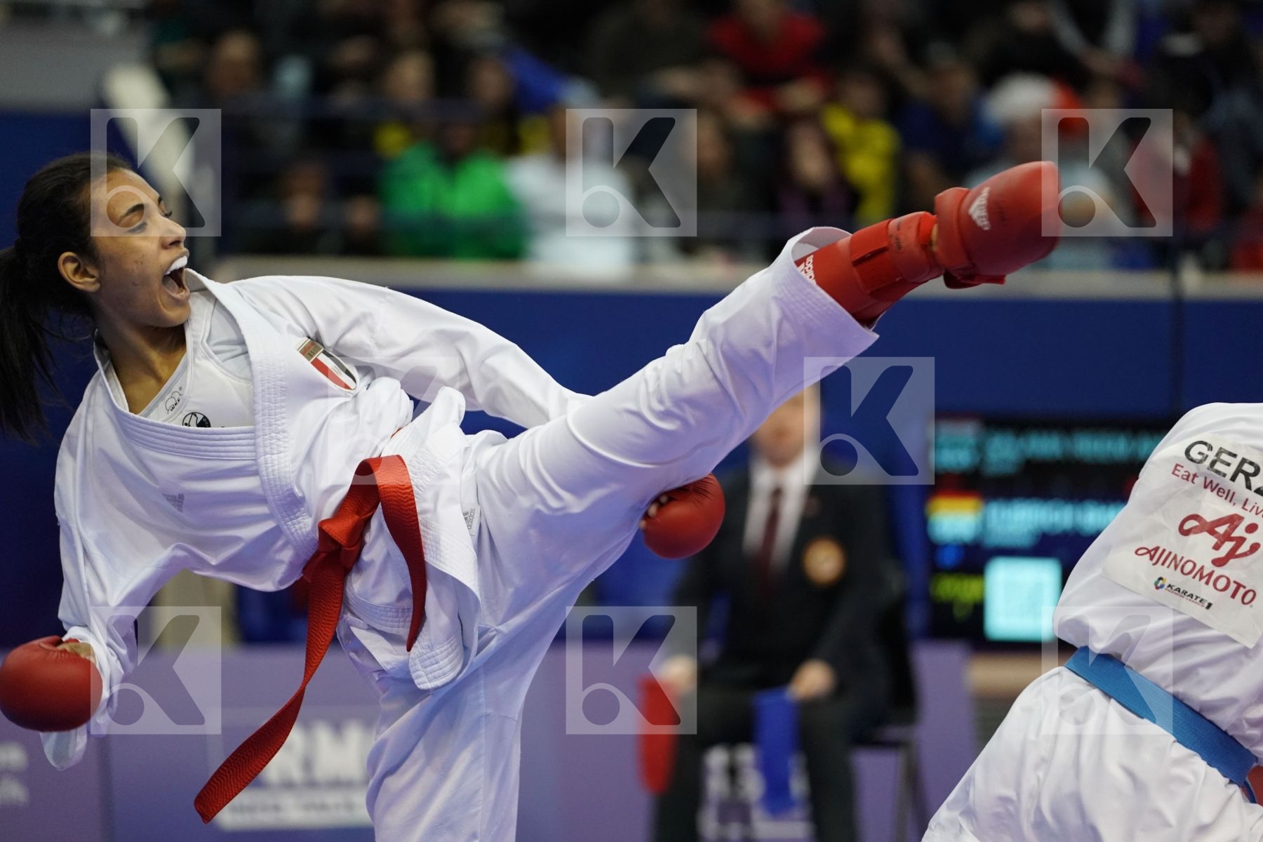 SALAMA REEM AHMED (EGYPT) vs HUBRICH SHARA (GERMANY) in Senior Kumite -50 Kg - Bronze bout