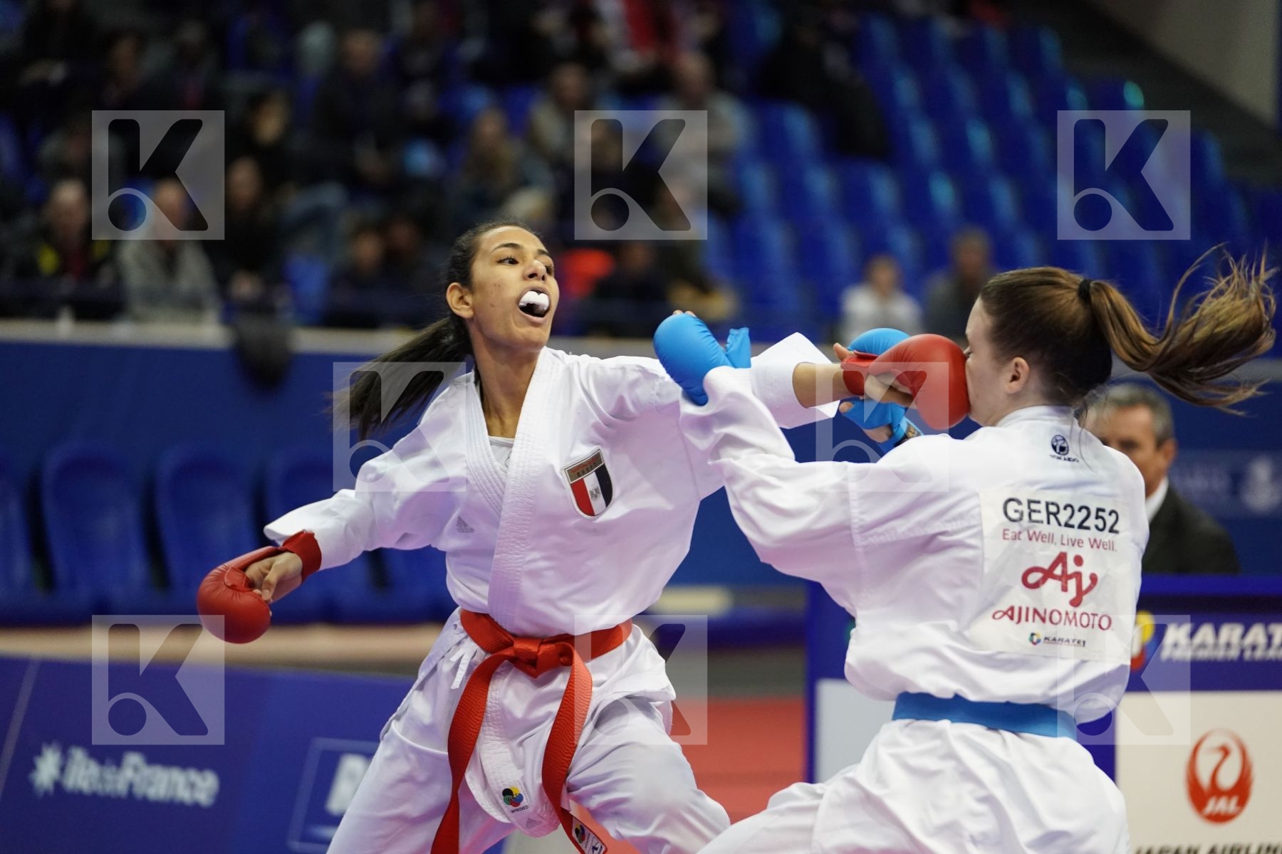 SALAMA REEM AHMED (EGYPT) vs HUBRICH SHARA (GERMANY) in Senior Kumite -50 Kg - Bronze bout
