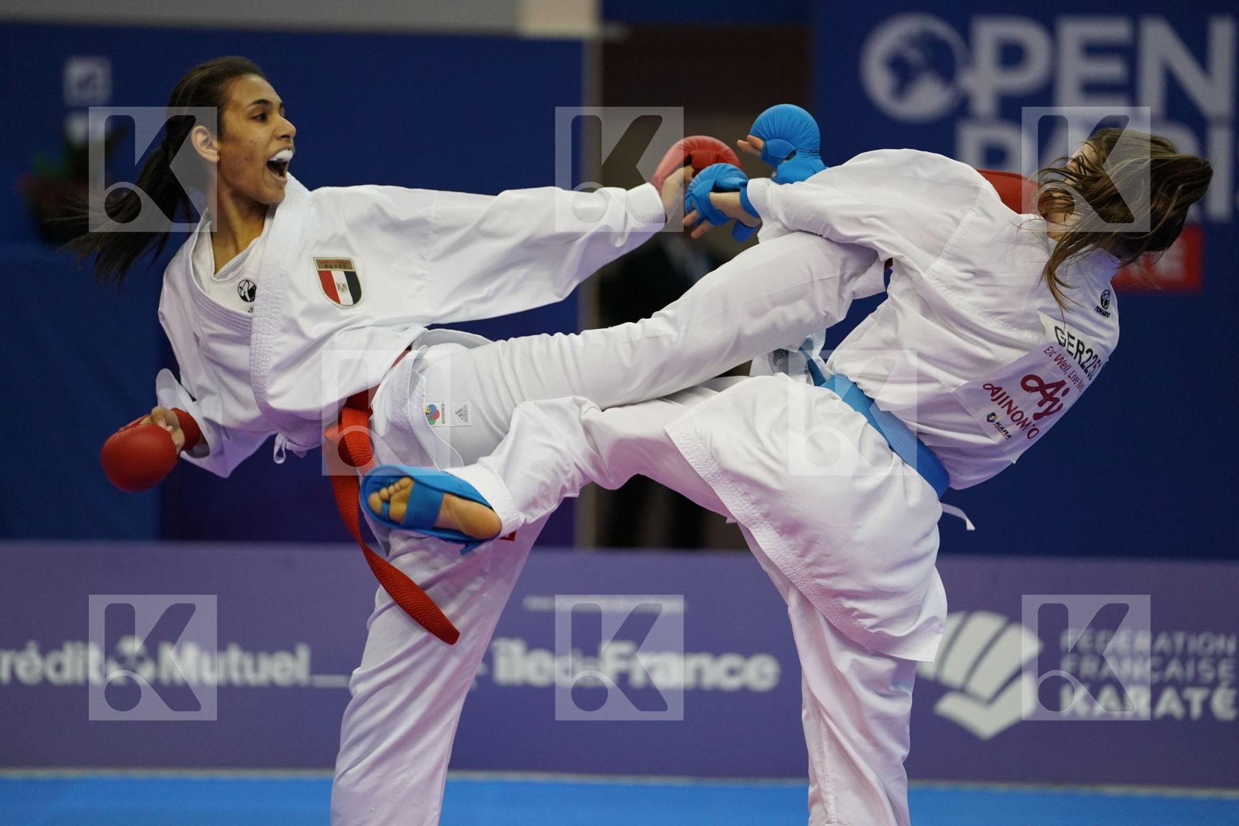 SALAMA REEM AHMED (EGYPT) vs HUBRICH SHARA (GERMANY) in Senior Kumite -50 Kg - Bronze bout