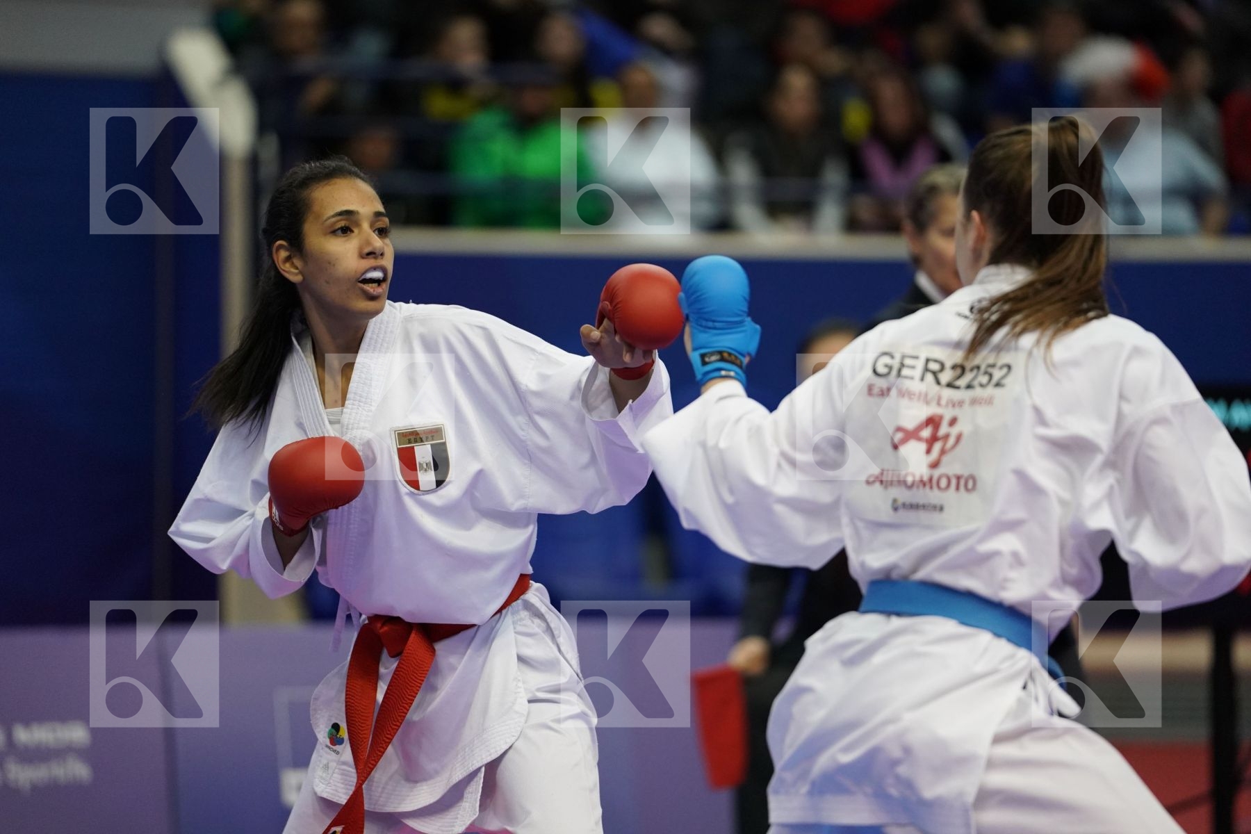 SALAMA REEM AHMED (EGYPT) vs HUBRICH SHARA (GERMANY) in Senior Kumite -50 Kg - Bronze bout
