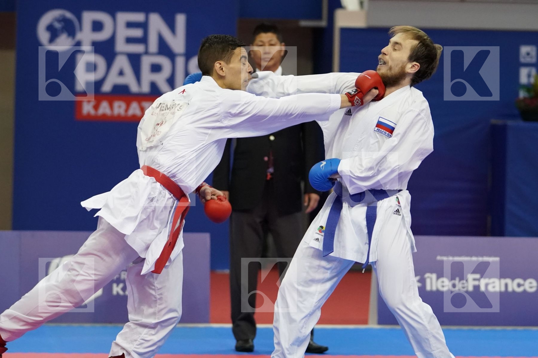 MAROCCOTINEZ JOVANNI (VENEZUELA) vs PLAKHUTIN EVGENY (RUSSIA) in Senior Kumite -60 Kg - Bronze bout