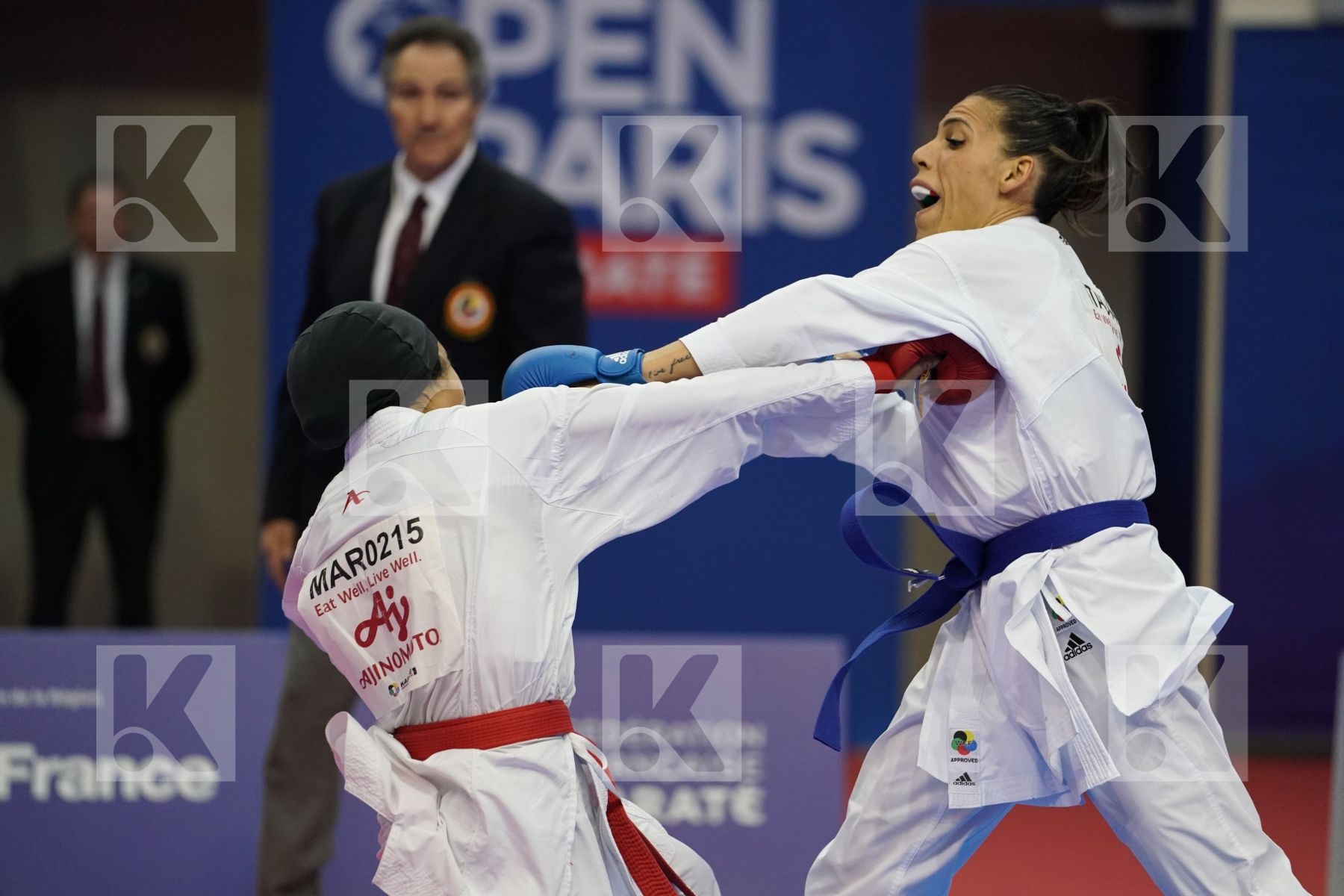 OUHAMMAD KHAWLA (MAROCCO) vs BUSA LORENA  (ITALY) in Senior Kumite -55 Kg - Bronze bout