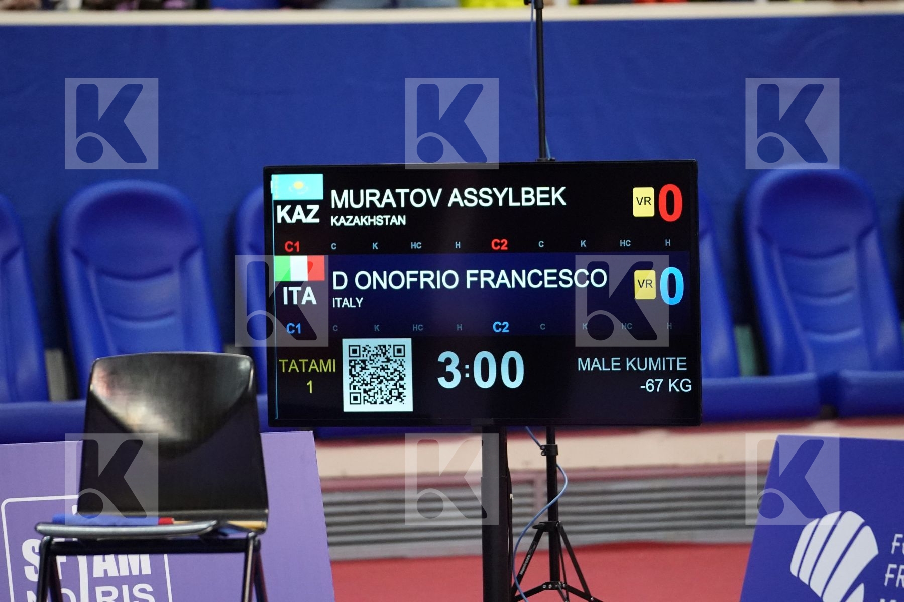 MURATOV ASSYLBEK (KAZAKHSTAN) vs D ONOFRIO FRANCENCESCO (ITALY) in Senior Kumite -67 Kg - Bronze bout