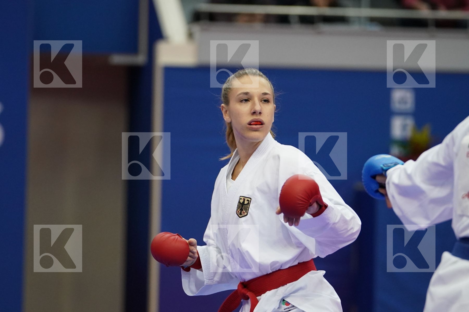 KNEER JOHANNA (GERMANY) vs ABDELAZIZ FERYAL (EGYPT) in Senior Kumite Ð 68 Kg - Bronze bout