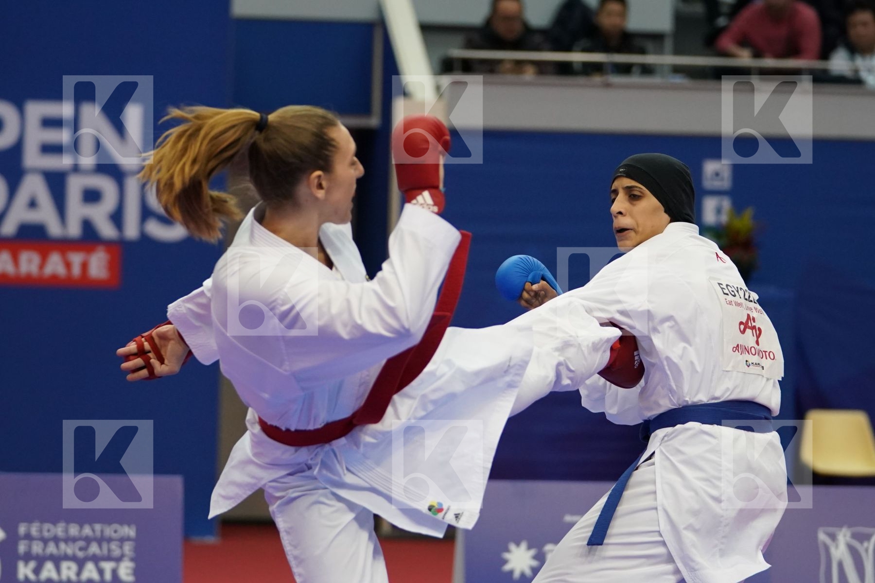 KNEER JOHANNA (GERMANY) vs ABDELAZIZ FERYAL (EGYPT) in Senior Kumite Ð 68 Kg - Bronze bout