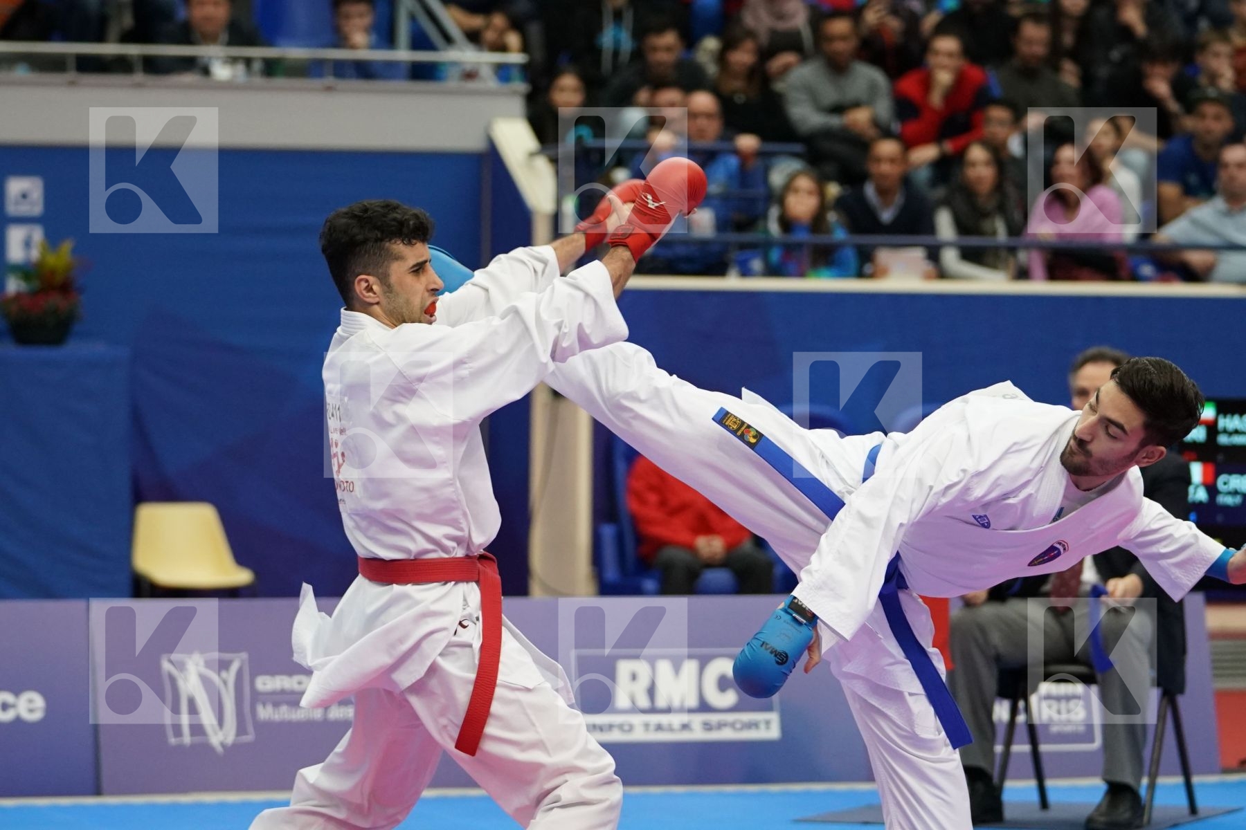 HASSANNIAIDEILAMI MAJID (ISLAMIC REPUBLIC OF IRAN) vs CRESCENZO ANGELO (ITALY) in Senior Kumite -60 Kg - Gold bout