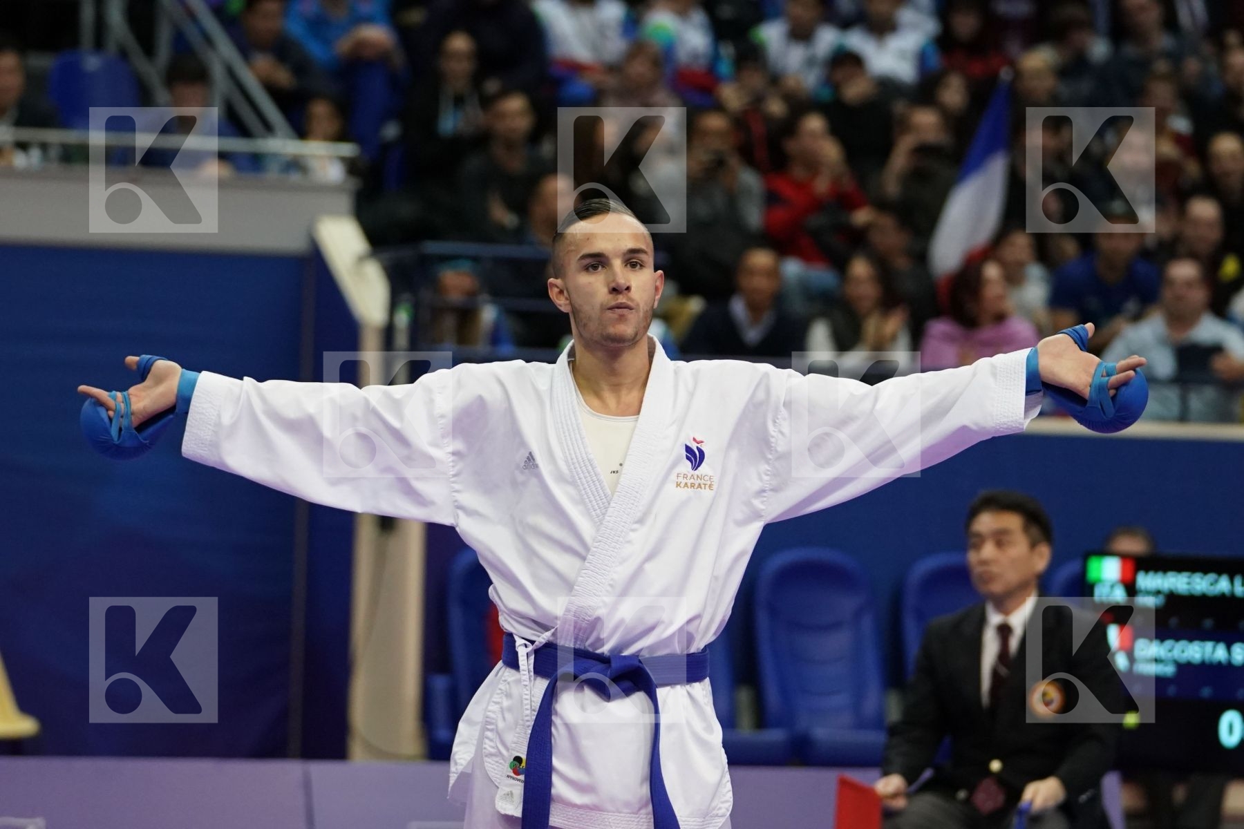 MAROCCOESCA LUCA (ITALY) vs DACOSTA STEVEN (FRANCE) in Senior Kumite -67 Kg - Gold bout
