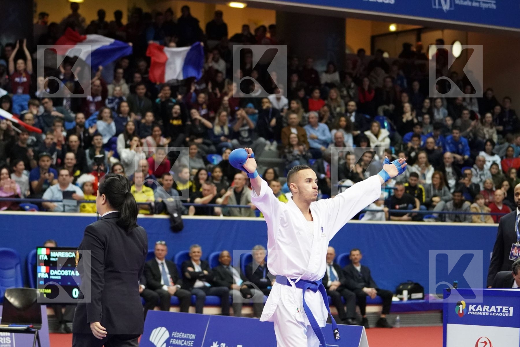 MAROCCOESCA LUCA (ITALY) vs DACOSTA STEVEN (FRANCE) in Senior Kumite -67 Kg - Gold bout