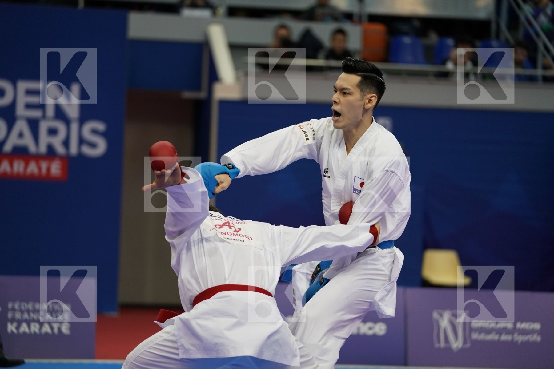 AGHAYEV RAFAEL (AZERBAIJAN) vs NISHIMURA KEN (JAPAN) in Senior Kumite Ð 75 Kg - Gold bout