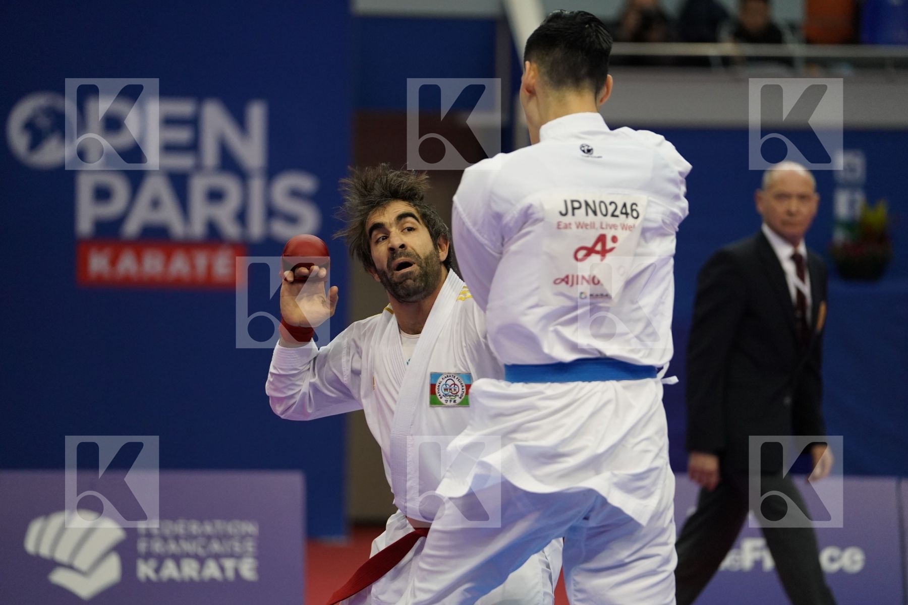 AGHAYEV RAFAEL (AZERBAIJAN) vs NISHIMURA KEN (JAPAN) in Senior Kumite Ð 75 Kg - Gold bout