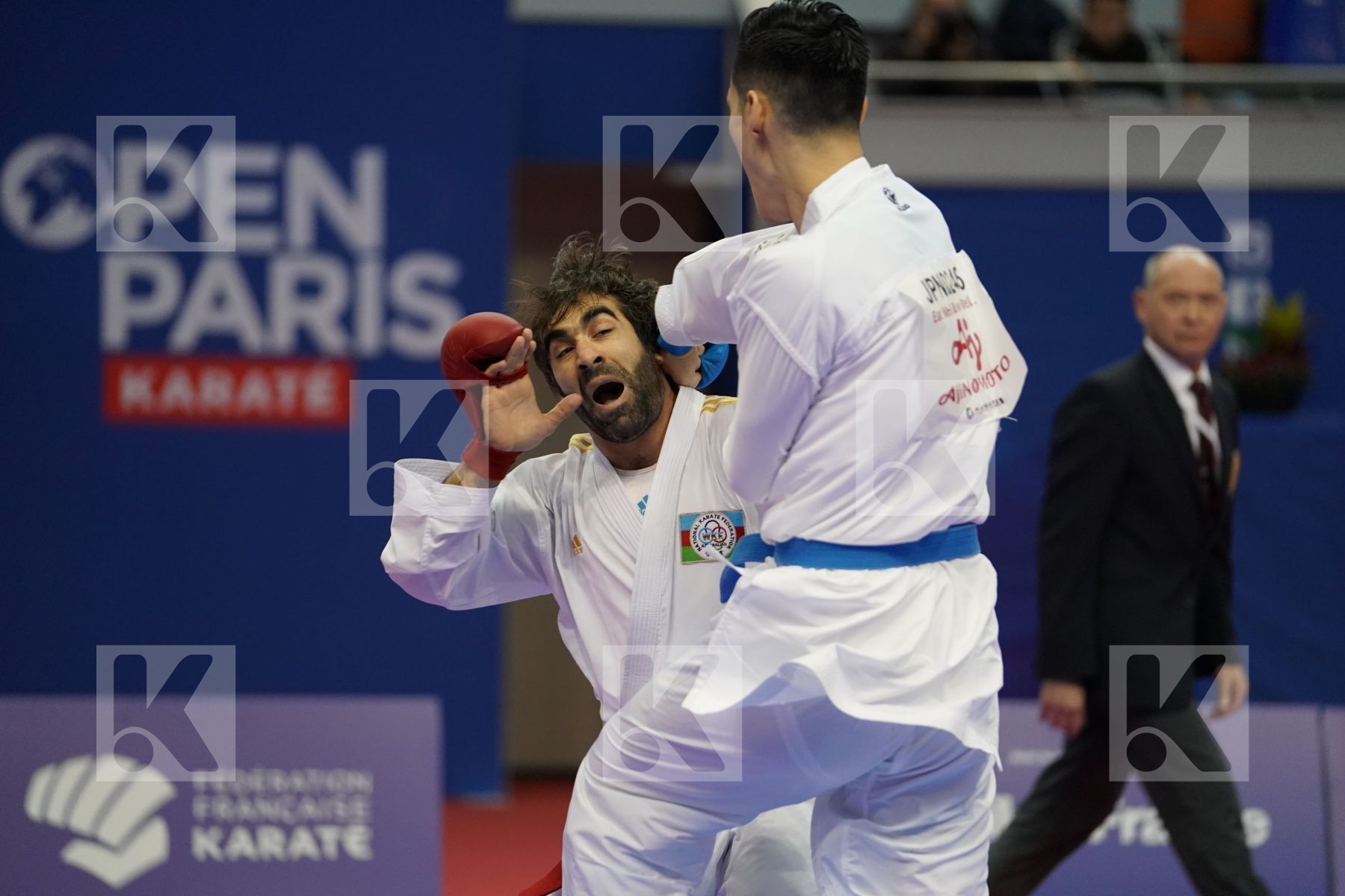 AGHAYEV RAFAEL (AZERBAIJAN) vs NISHIMURA KEN (JAPAN) in Senior Kumite Ð 75 Kg - Gold bout