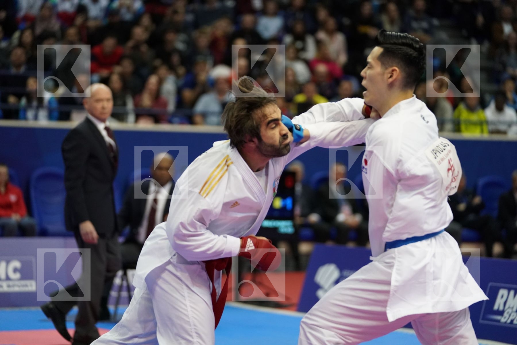AGHAYEV RAFAEL (AZERBAIJAN) vs NISHIMURA KEN (JAPAN) in Senior Kumite Ð 75 Kg - Gold bout