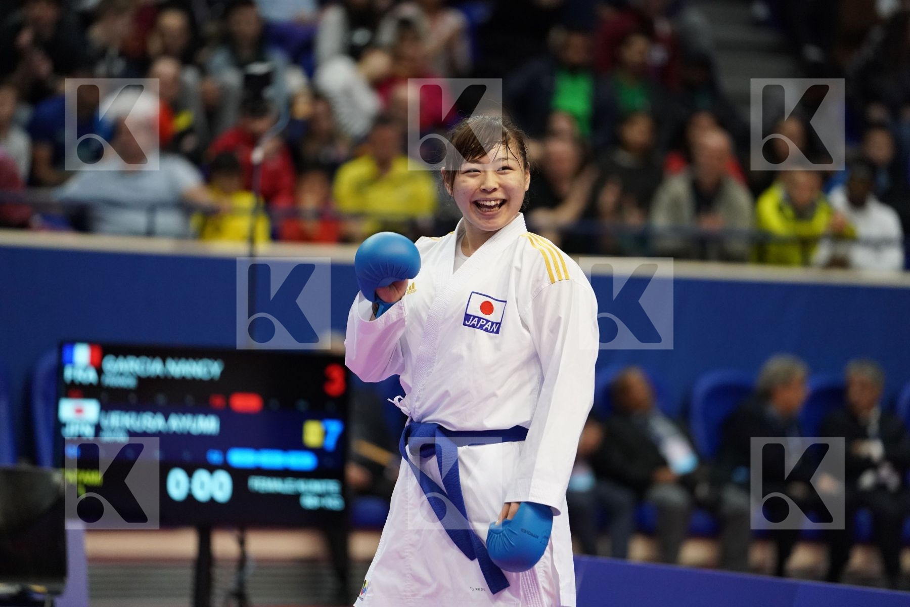 GARCIA NANCY (FRANCE) vs UEKUSA AYUMI (JAPAN) in Senior Kumite 68+ Kg - Gold bout
