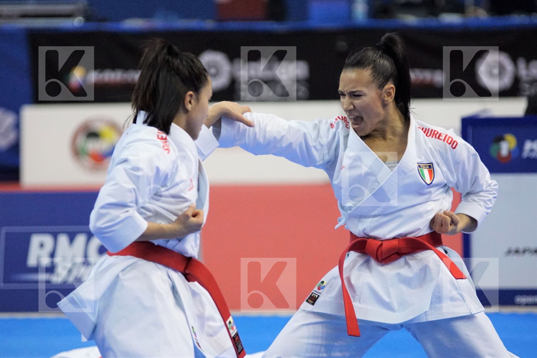 Italy vs. Spain in Female Team Kata - Gold match