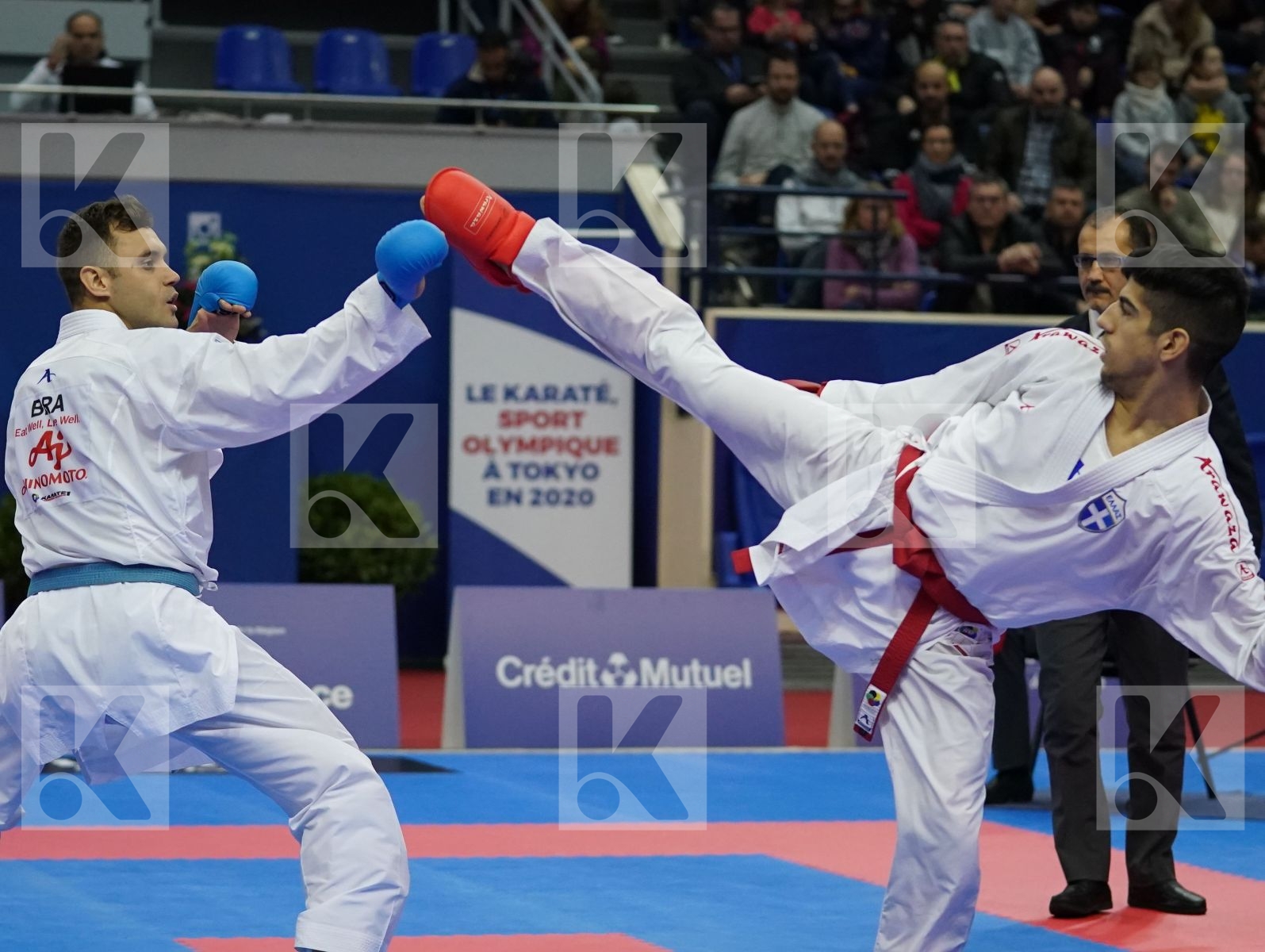 XENOS CHRISTOS-STEFANOS (GREECE) vs BROSE DOUGLAS (BRAZIL) in Senior Kumite -60 Kg - Bronze bout