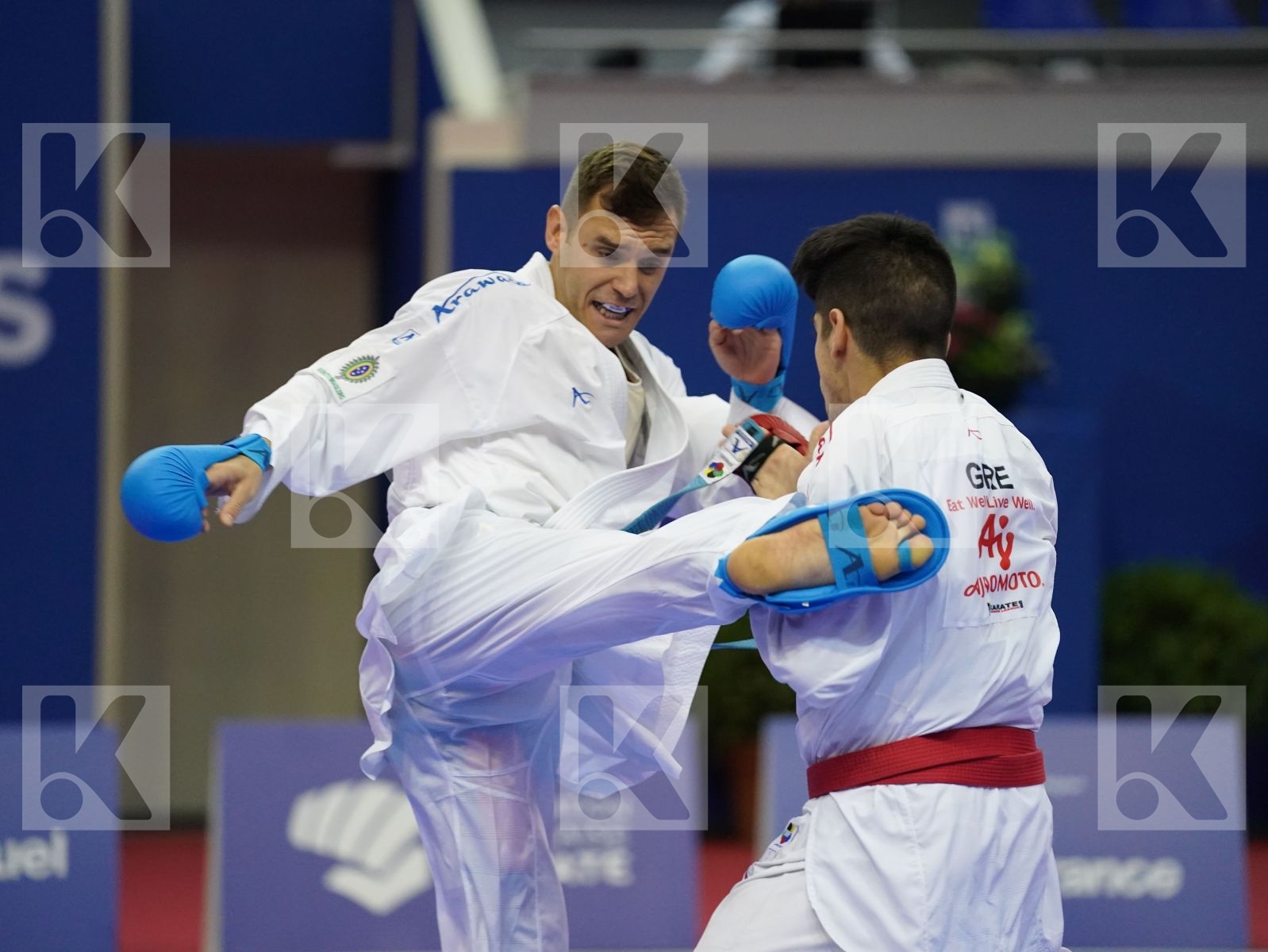 XENOS CHRISTOS-STEFANOS (GREECE) vs BROSE DOUGLAS (BRAZIL) in Senior Kumite -60 Kg - Bronze bout