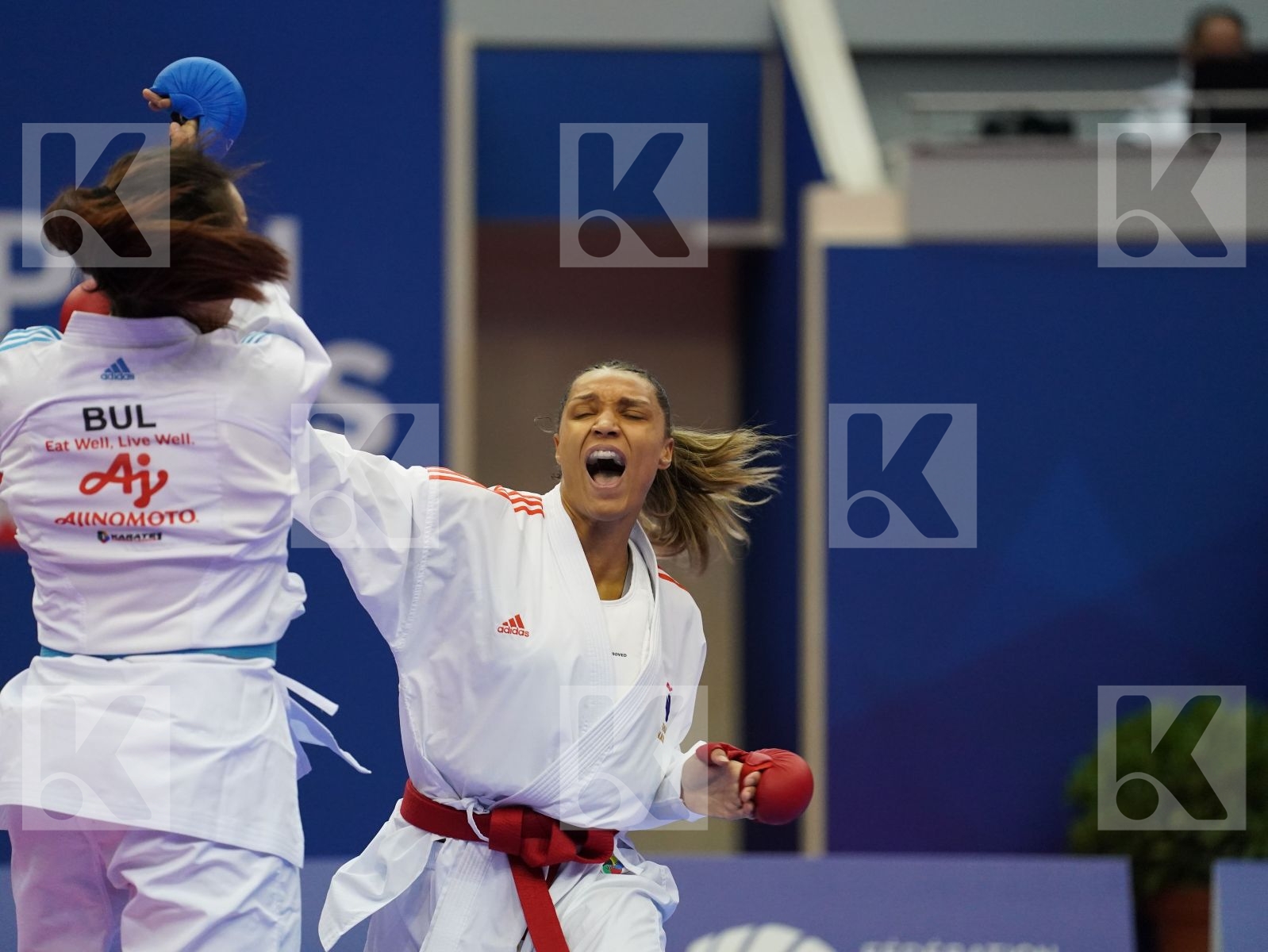 FLORENTIN ANNE LAURE (FRANCE) vs STUBLEVA ALEKSANDRA (BULGARIA) in Senior Kumite 68+ Kg - Bronze bout