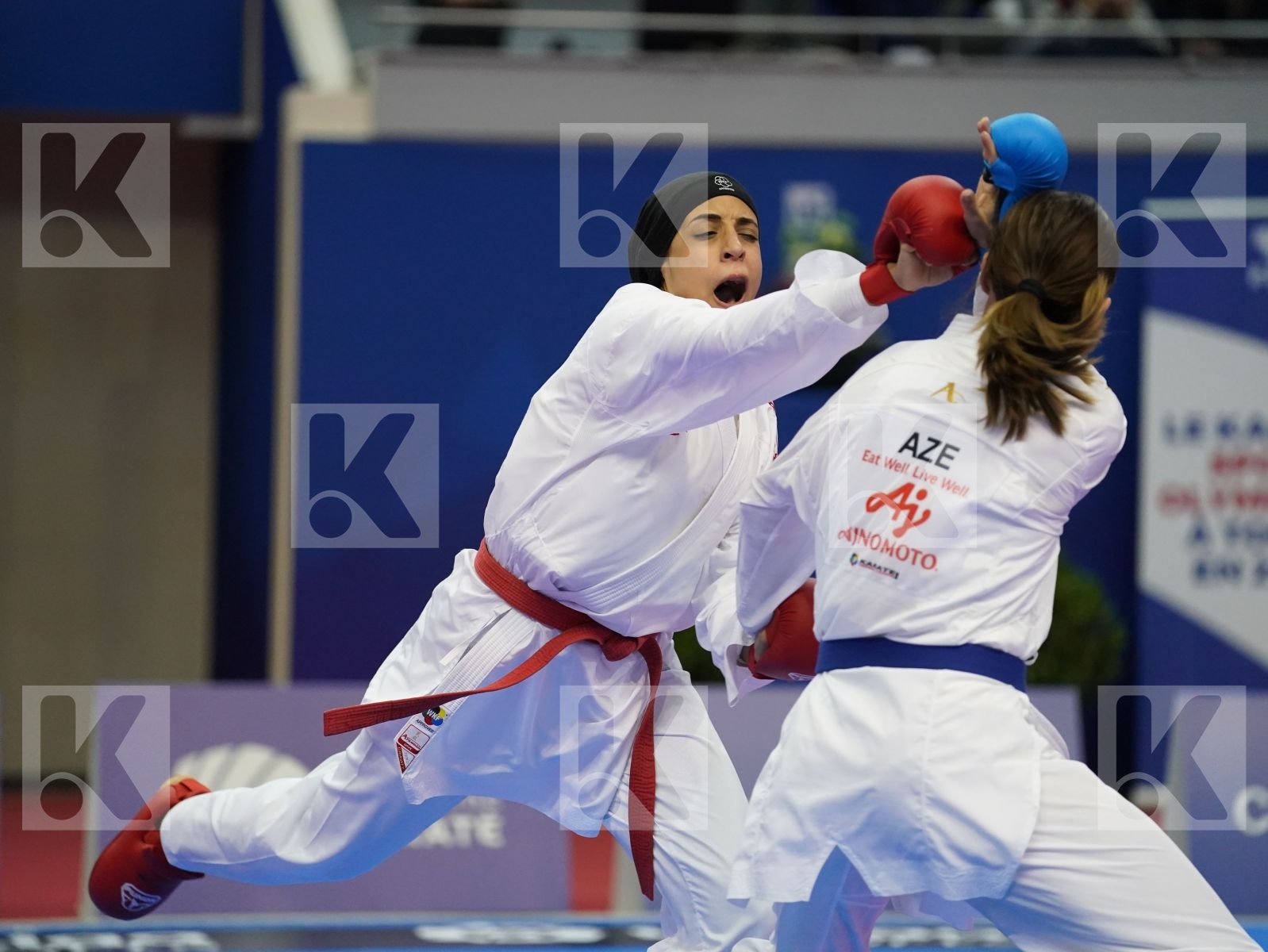 ABDELAZIZ FERYAL (EGYPT) vs ZARETSKA IRINA (AZERBAIJAN) in Senior Kumite -68 Kg - Gold bout