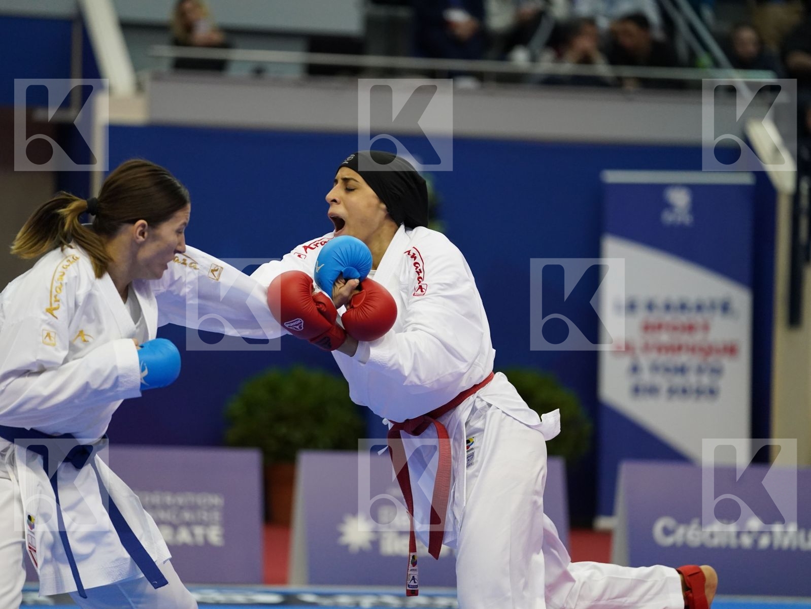 ABDELAZIZ FERYAL (EGYPT) vs ZARETSKA IRINA (AZERBAIJAN) in Senior Kumite -68 Kg - Gold bout