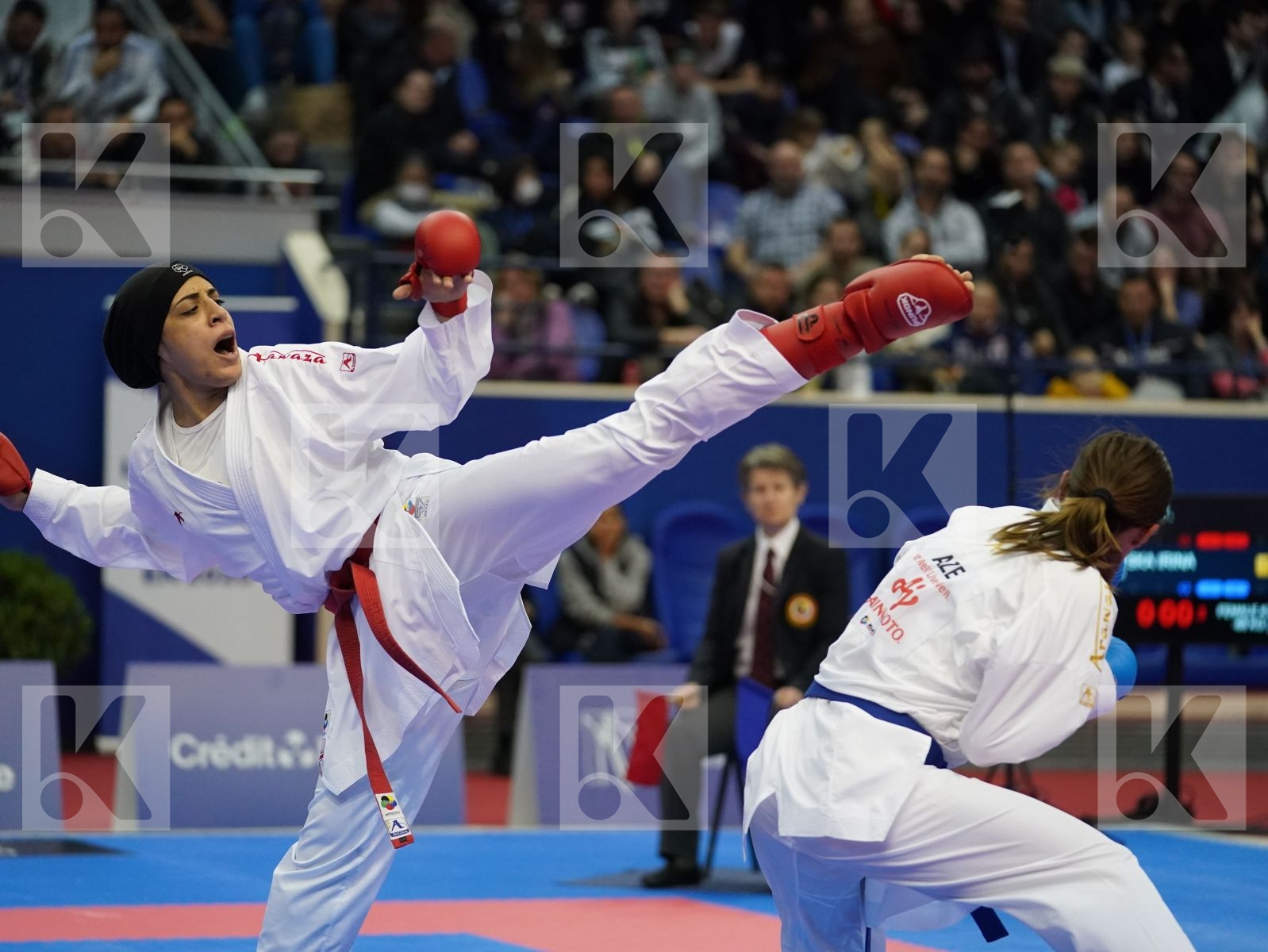 ABDELAZIZ FERYAL (EGYPT) vs ZARETSKA IRINA (AZERBAIJAN) in Senior Kumite -68 Kg - Gold bout