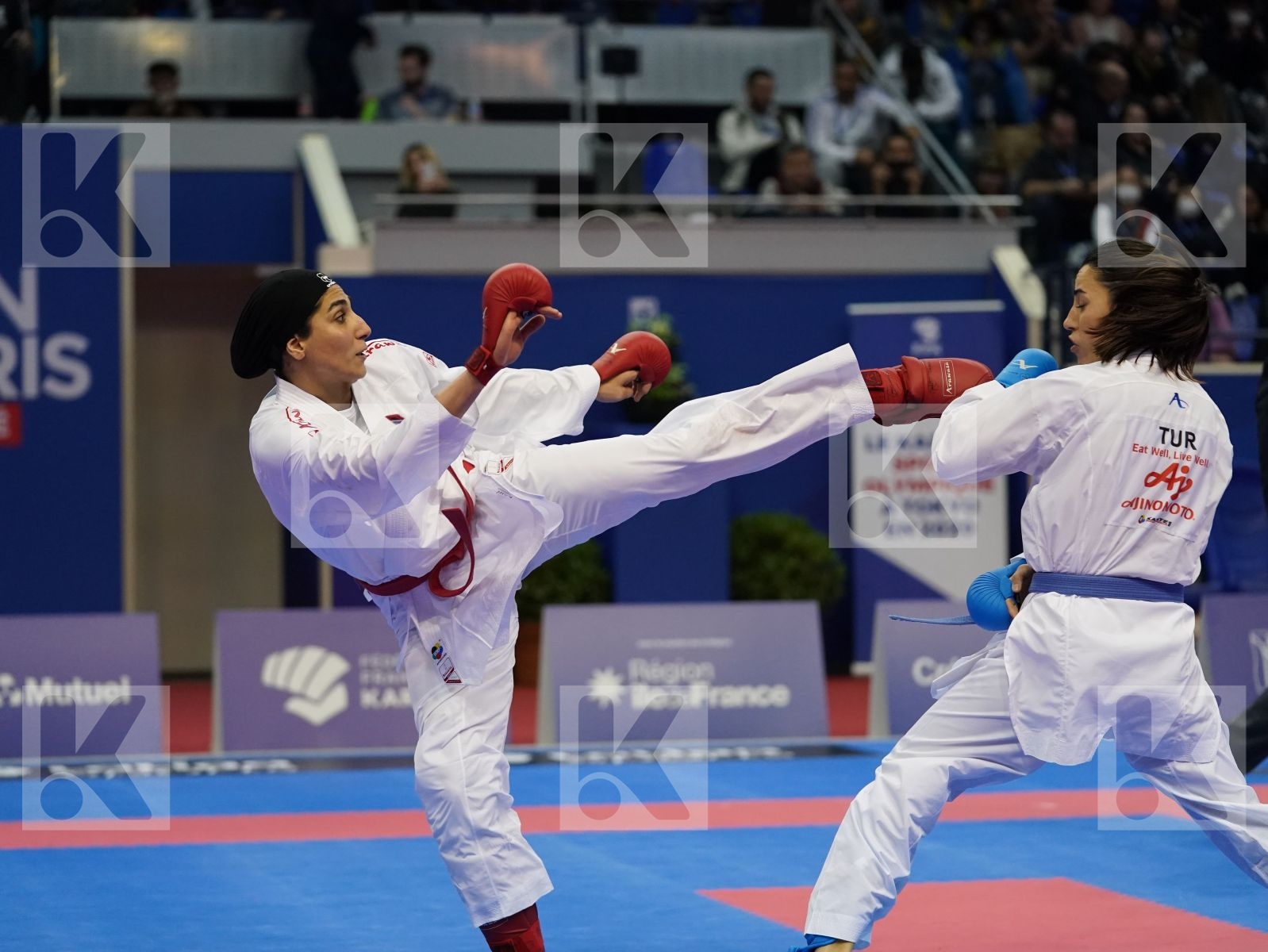 ABBASALI HAMIDEH (IRAN) vs HOCAOGLU AKYOL MELTEM (TURKEY) in Senior Kumite 68+ Kg - Gold bout