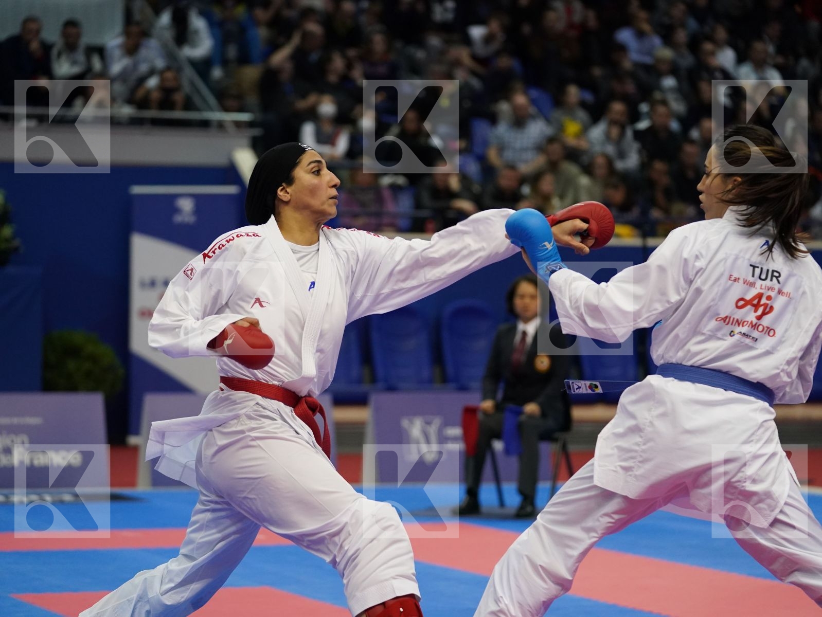 ABBASALI HAMIDEH (IRAN) vs HOCAOGLU AKYOL MELTEM (TURKEY) in Senior Kumite 68+ Kg - Gold bout
