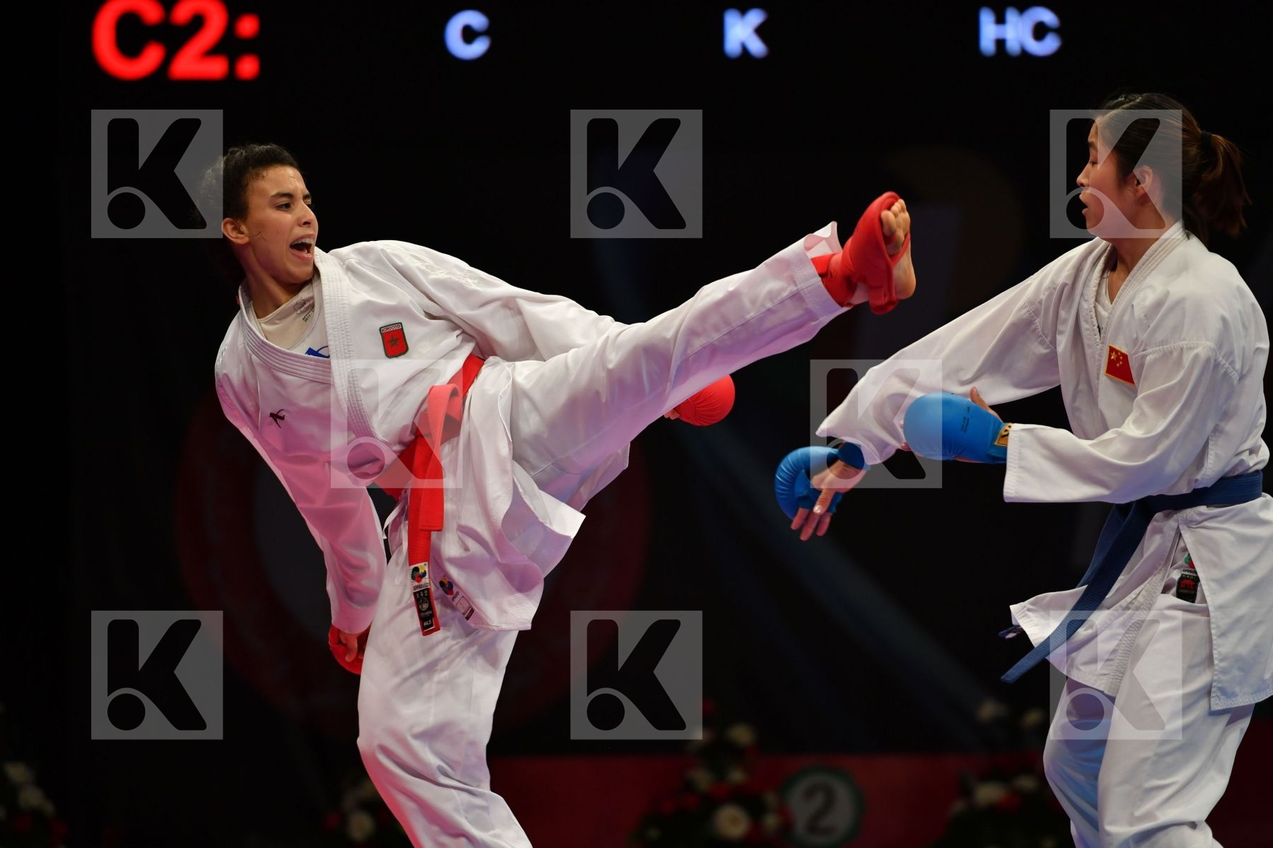 China Errabi Fatima zahra Female kumite -68 kg Morocco Tang Ling