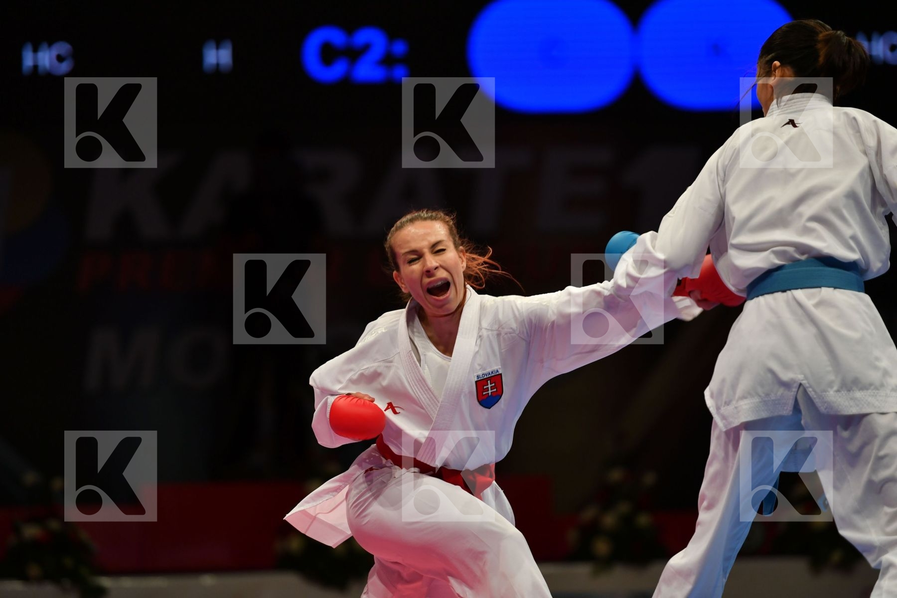 China Female kumite -50 kg Kovacikova Lucia Li Ranran Slovakia