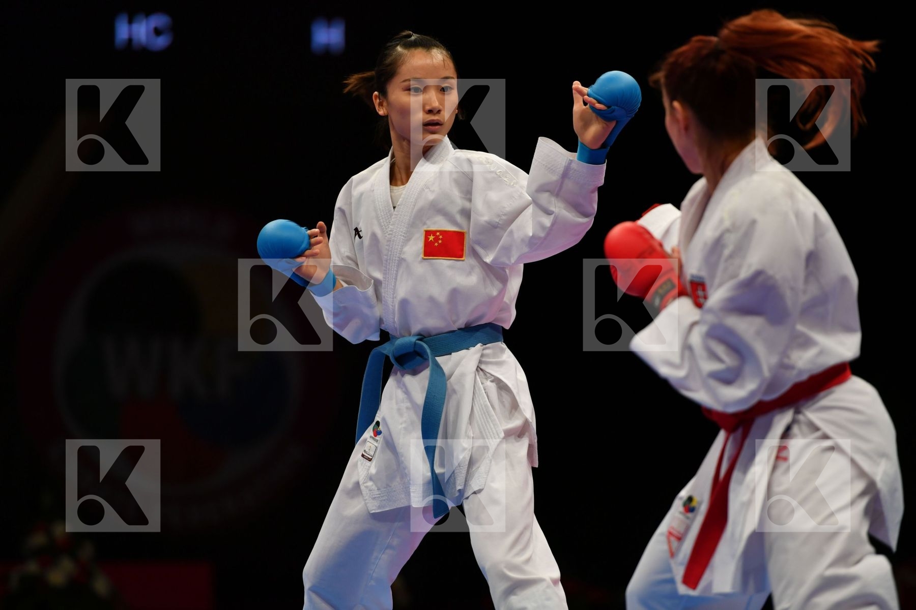 China Female kumite -50 kg Kovacikova Lucia Li Ranran Slovakia