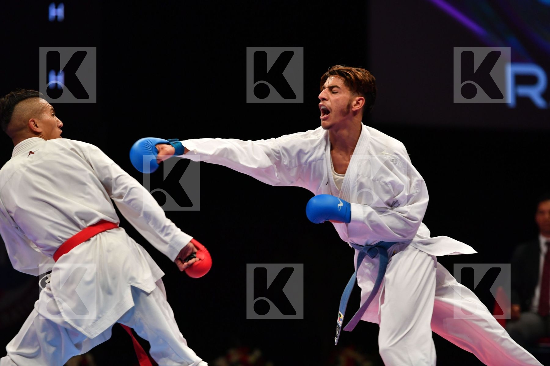 Male kumite -60 kg Morocco Takzima Aymane Taoussi Mohammed