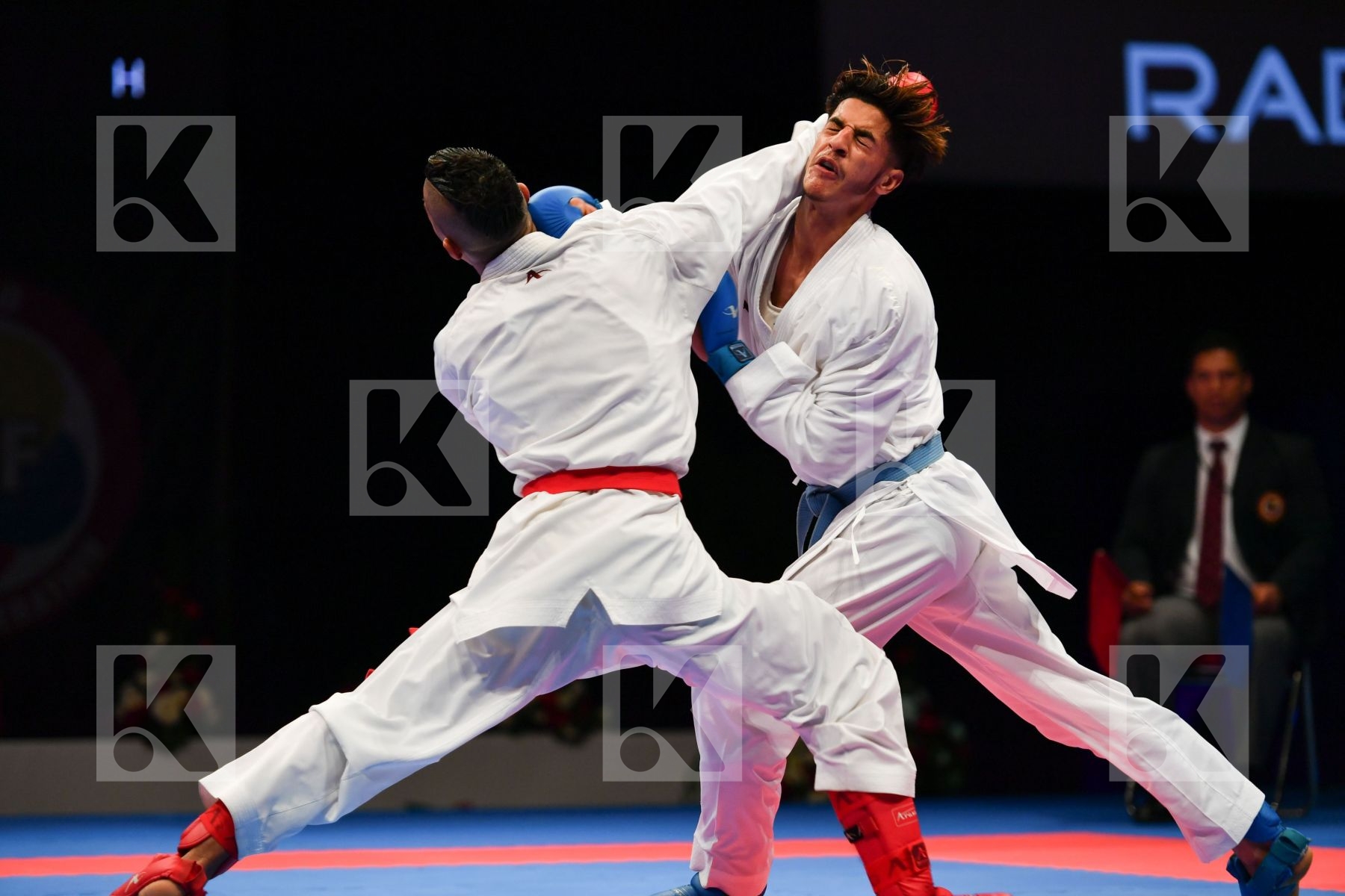 Male kumite -60 kg Morocco Takzima Aymane Taoussi Mohammed