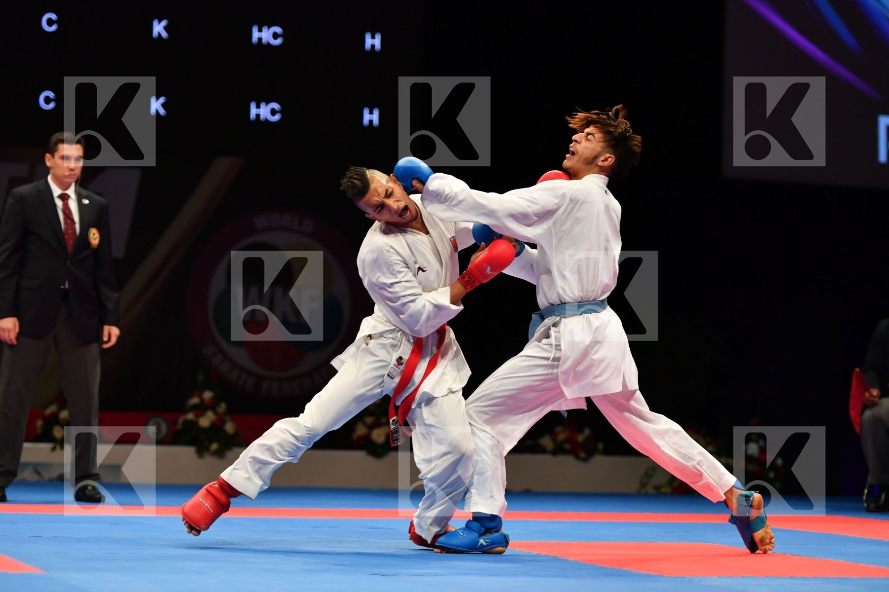 Male kumite -60 kg Morocco Takzima Aymane Taoussi Mohammed