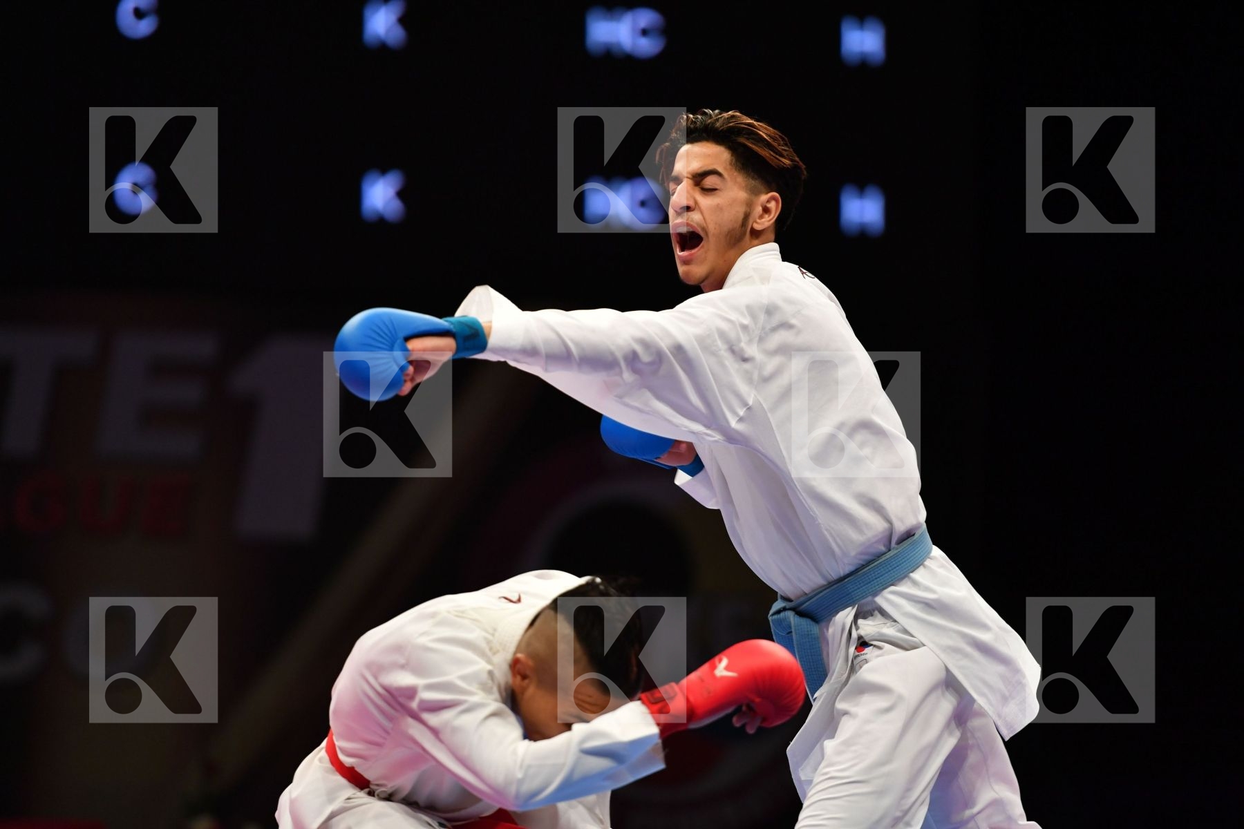 Male kumite -60 kg Morocco Takzima Aymane Taoussi Mohammed