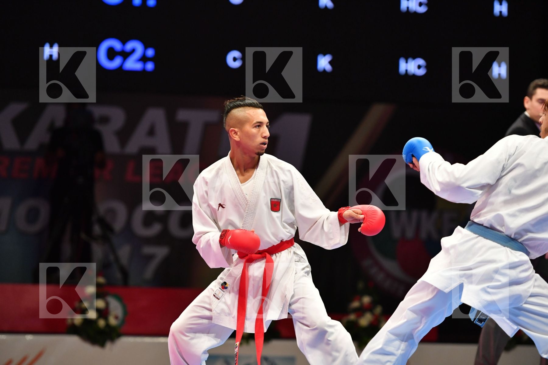 Male kumite -60 kg Morocco Takzima Aymane Taoussi Mohammed