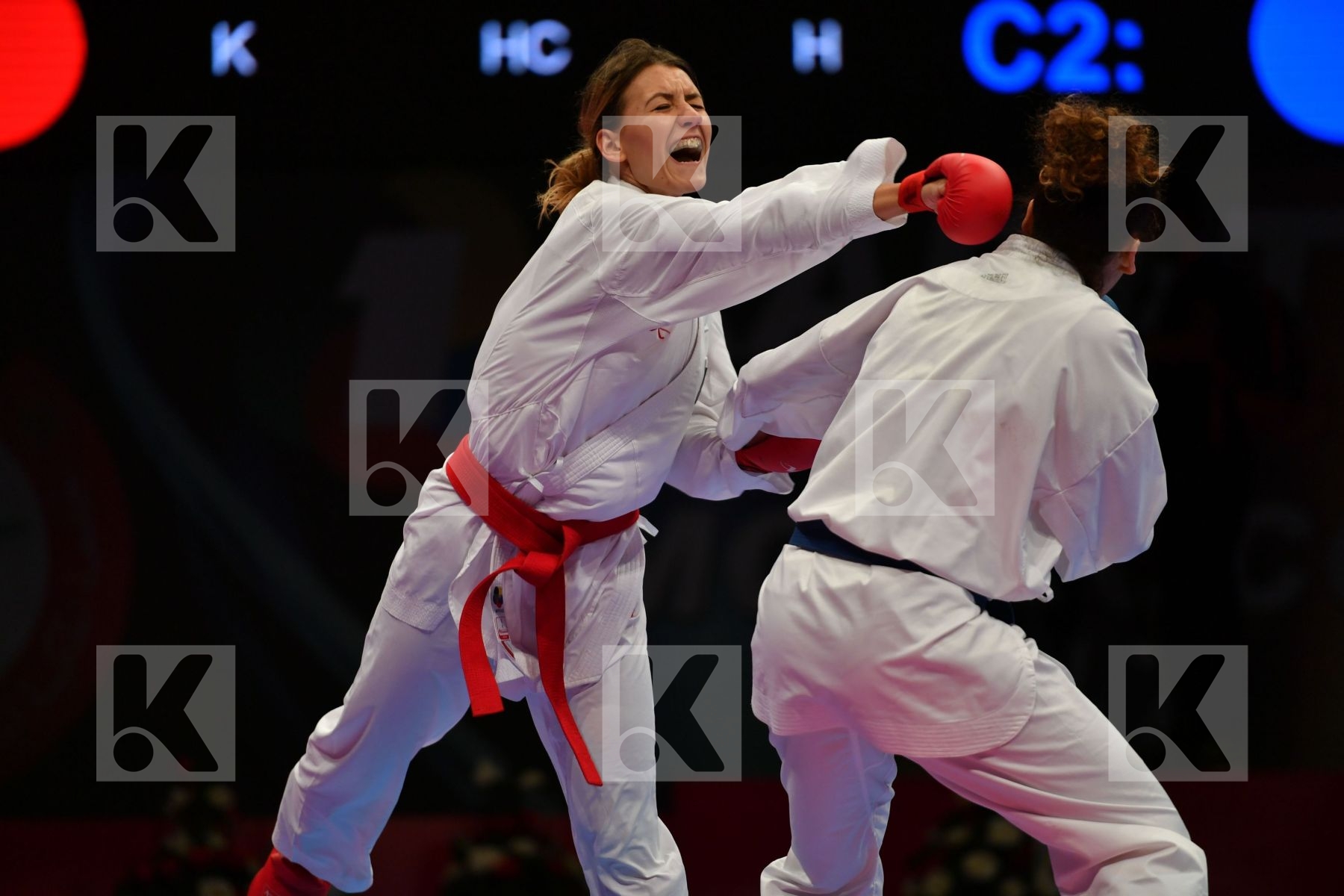 Female kumite 68+ kg France Kloucha Sofia Slovakia Tatarova Domi