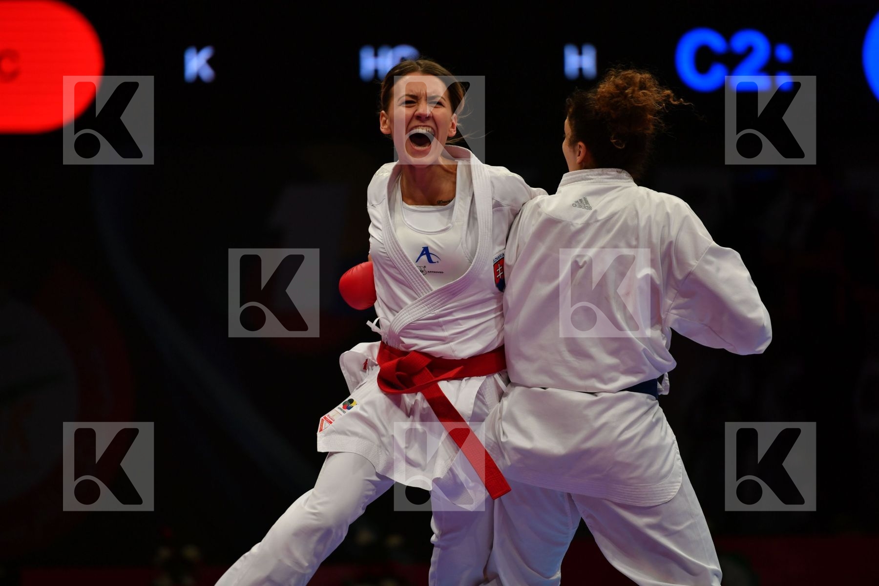 Female kumite 68+ kg France Kloucha Sofia Slovakia Tatarova Domi