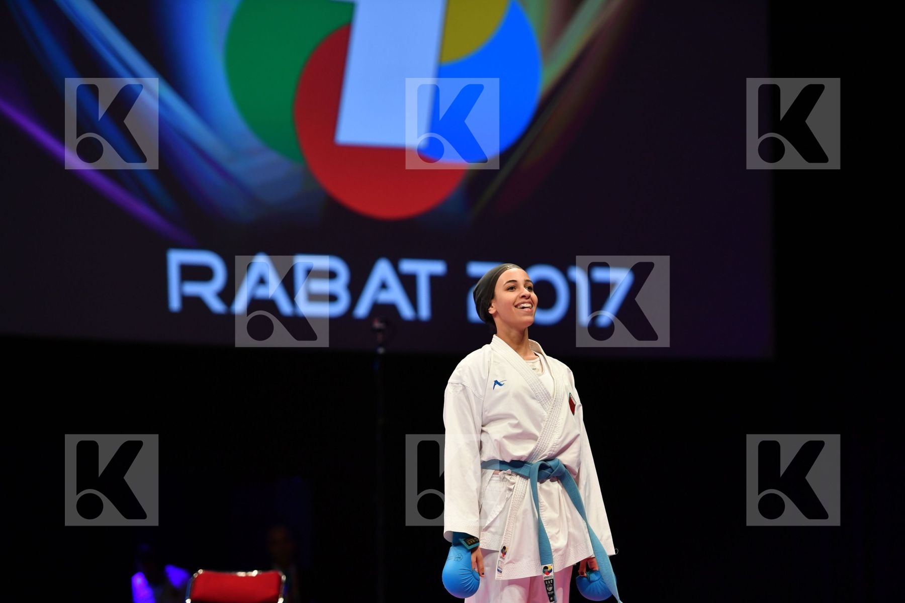 China Female kumite -61 kg Karchali  Najlae Morocco Yin Xiaoyan