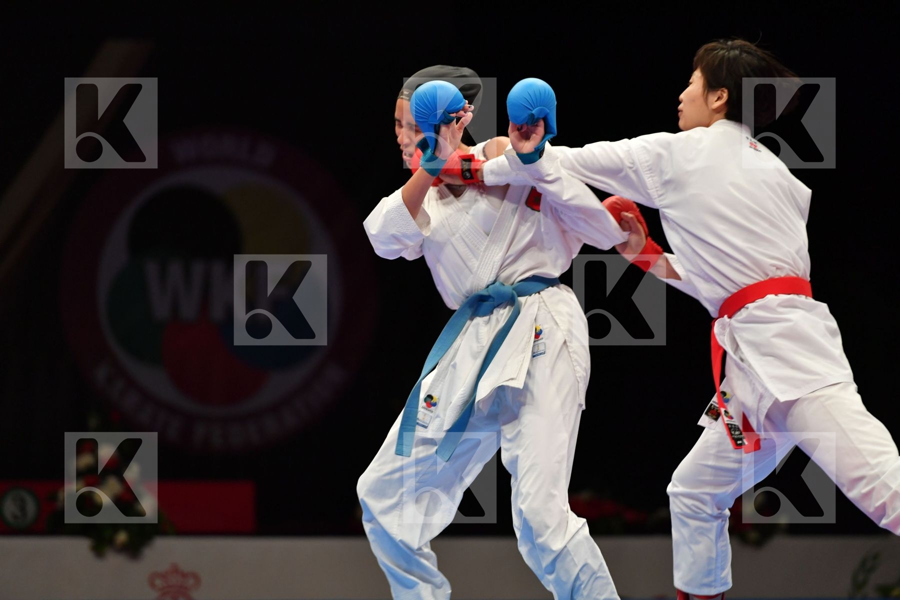 China Female kumite -61 kg Karchali  Najlae Morocco Yin Xiaoyan