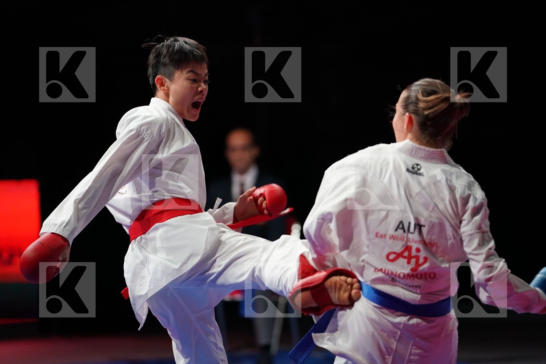 KU TSUI-PING (CHINESE TAIPEI) vs PLANK BETTINA (AUSTRIA) in Senior Kumite -50 Kg - Bronze bout