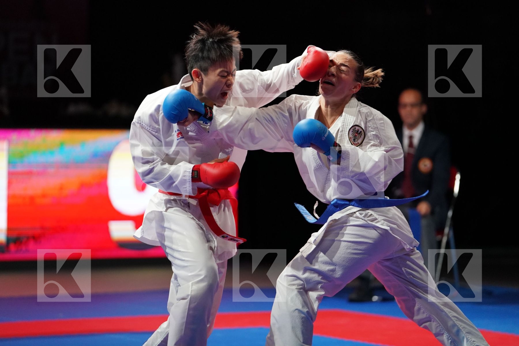 KU TSUI-PING (CHINESE TAIPEI) vs PLANK BETTINA (AUSTRIA) in Senior Kumite -50 Kg - Bronze bout
