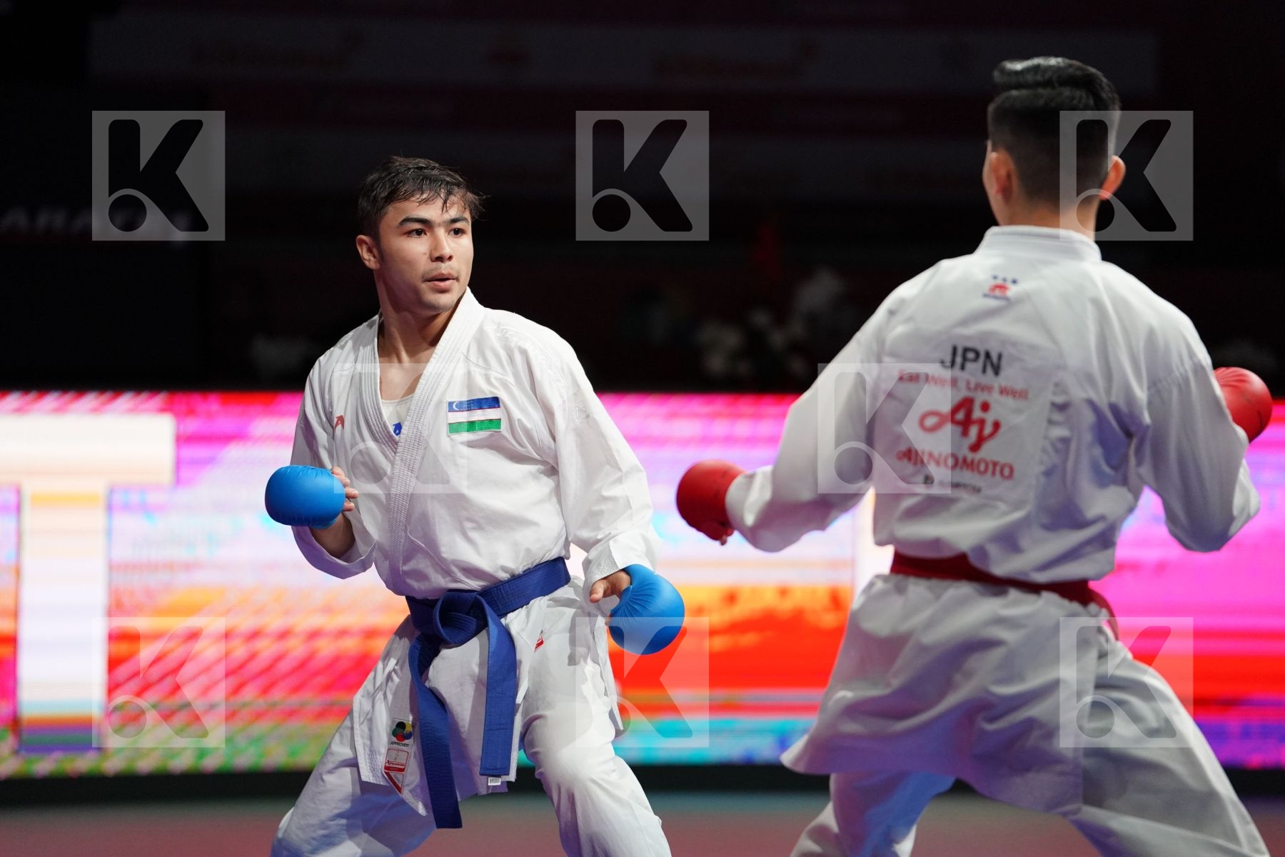 MINAMI YUNOSUKE (JAPAN) VS SAYMATOV SADRIDDIN (UZBEKISTAN) in Senior Kumite -60 Kg - Bronze bout