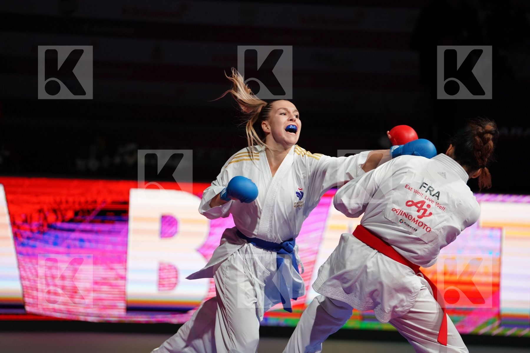 HEURTAULT LEILA (FRANCE) VS PHILIPPE GWENDOLINE (FRANCE) in Senior Kumite -61 Kg - Bronze bout