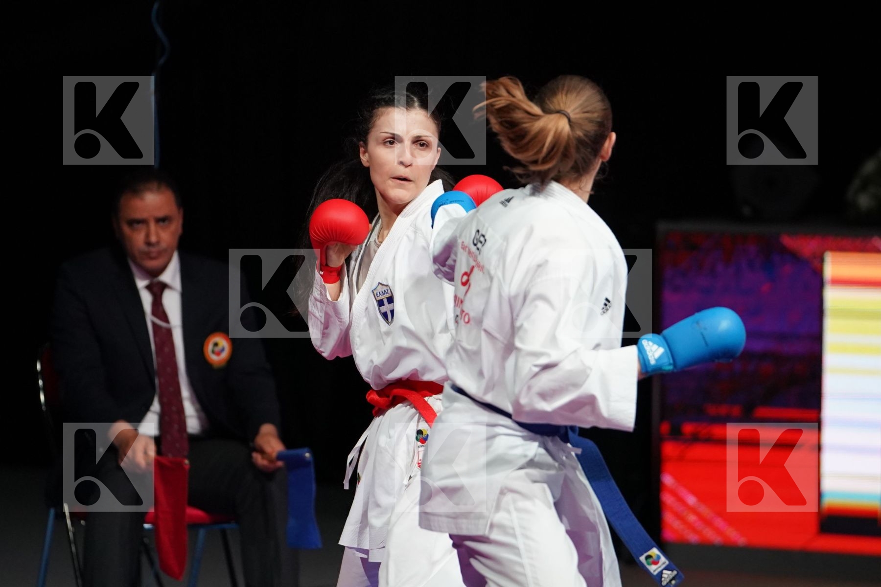 PANETSIDOU VASILIKI (GREECE) VS KNEER JOHANNA (GERMANY) in Senior Kumite -68 Kg - Bronze bout