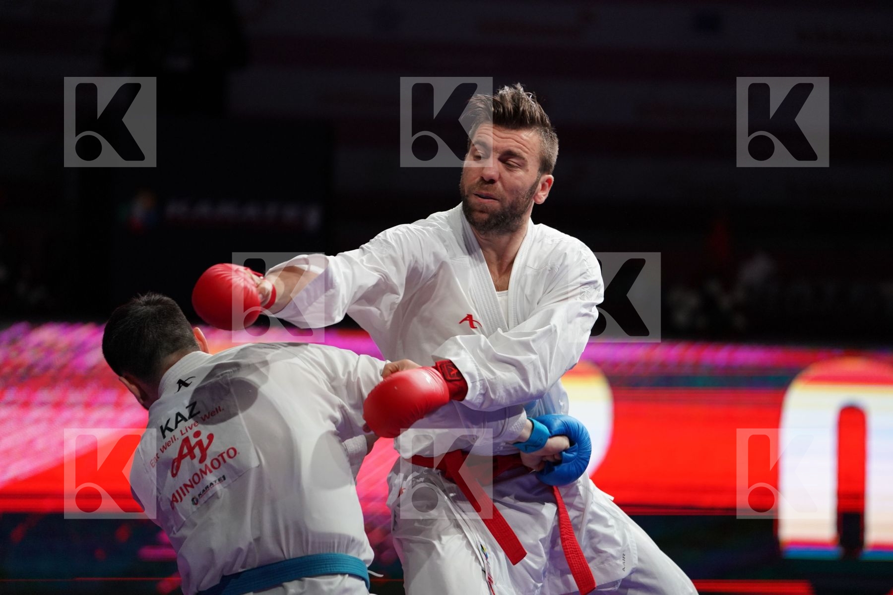 JAKUPI BERAT (MACEDONIA) VS CHIKHMAREV IGOR (KAZAKHSTAN) in Senior Kumite -84 Kg - Bronze bout