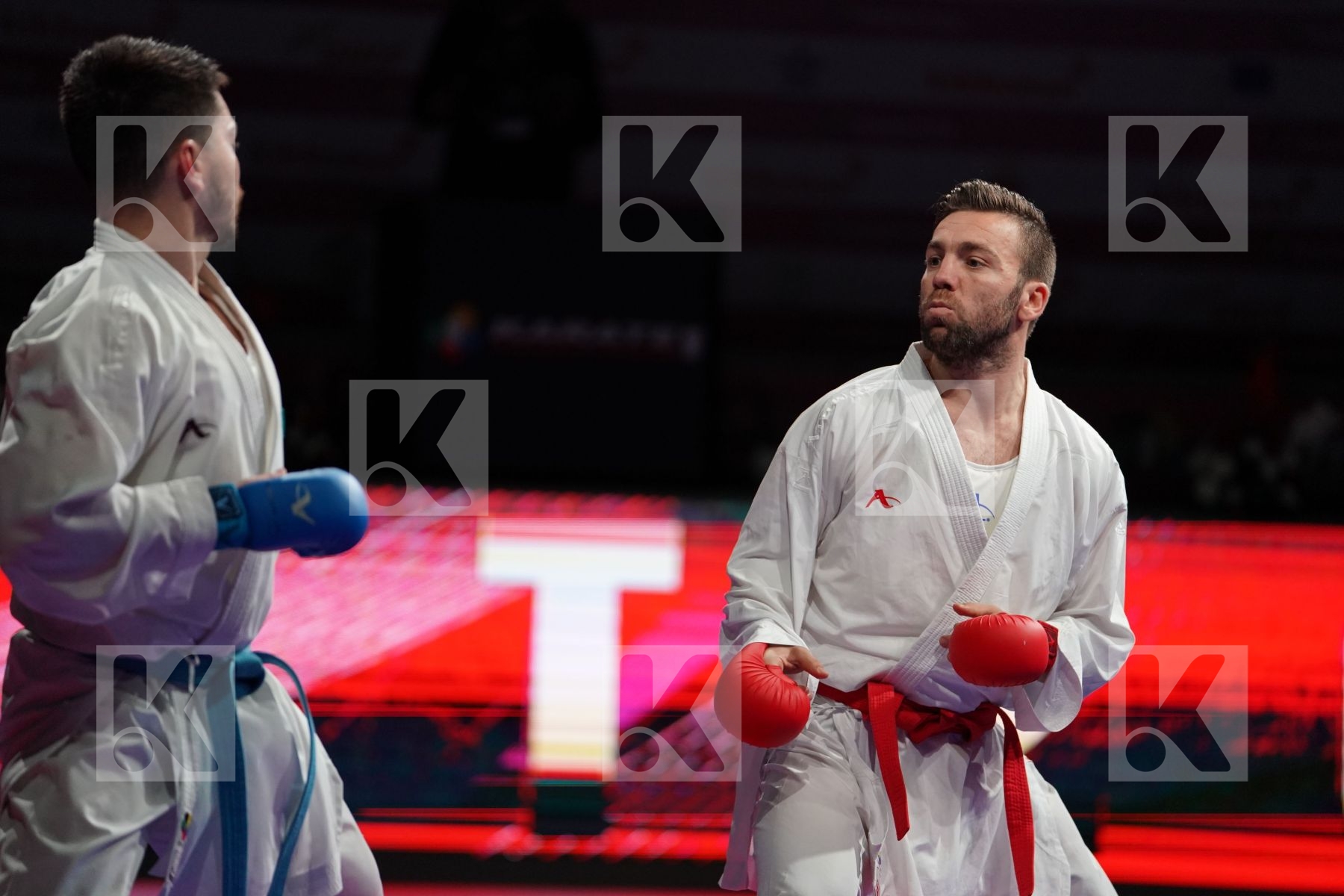 JAKUPI BERAT (MACEDONIA) VS CHIKHMAREV IGOR (KAZAKHSTAN) in Senior Kumite -84 Kg - Bronze bout